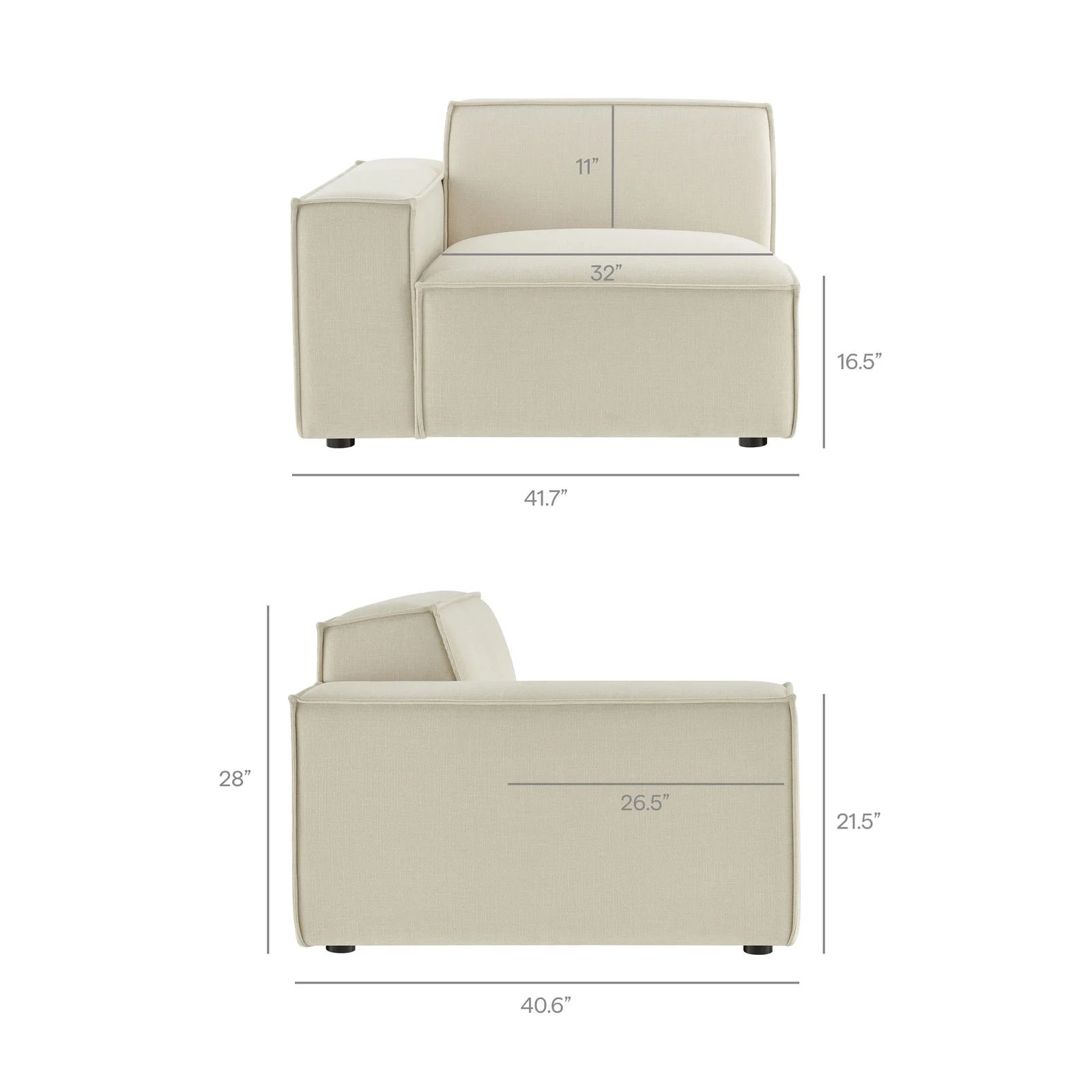 StyledU by IC Asher U-Shape Modular Sofa Fawn 6