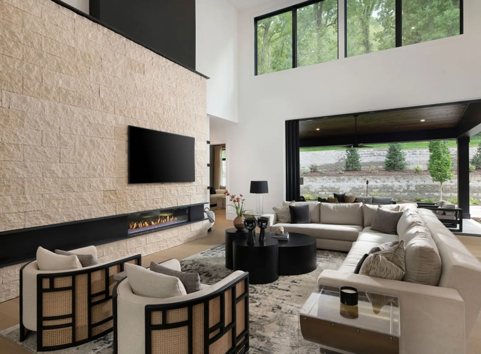 Ivory Cove Interiors NC Sweet Carolina Retreat Living Room with View