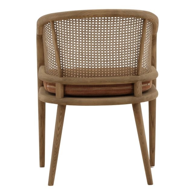 Ivory Cove Interiors Camile Rattan and Linen Dining Chair Burnt Sienna 4