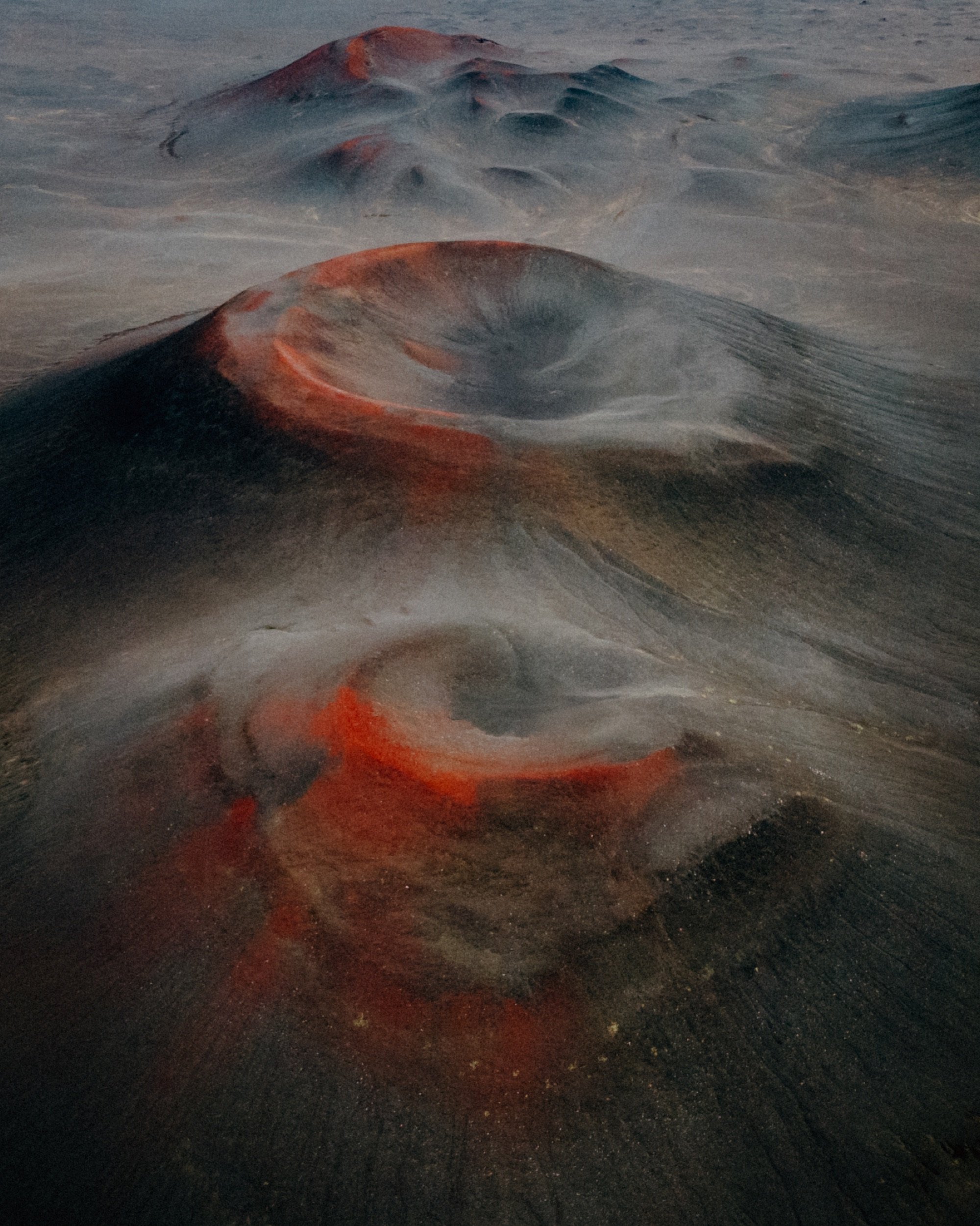 Aerial shot of a volcanic crater, Icelandic Highlands