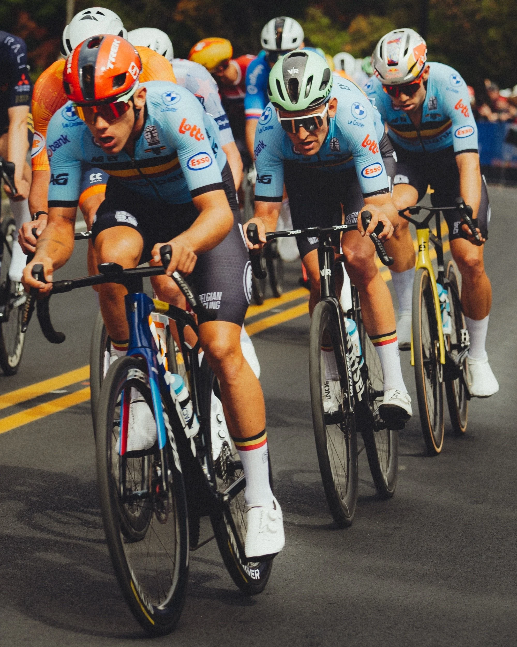 Team Belgium in the men's elite road race at the UCI Road World Championships Montréal 2026