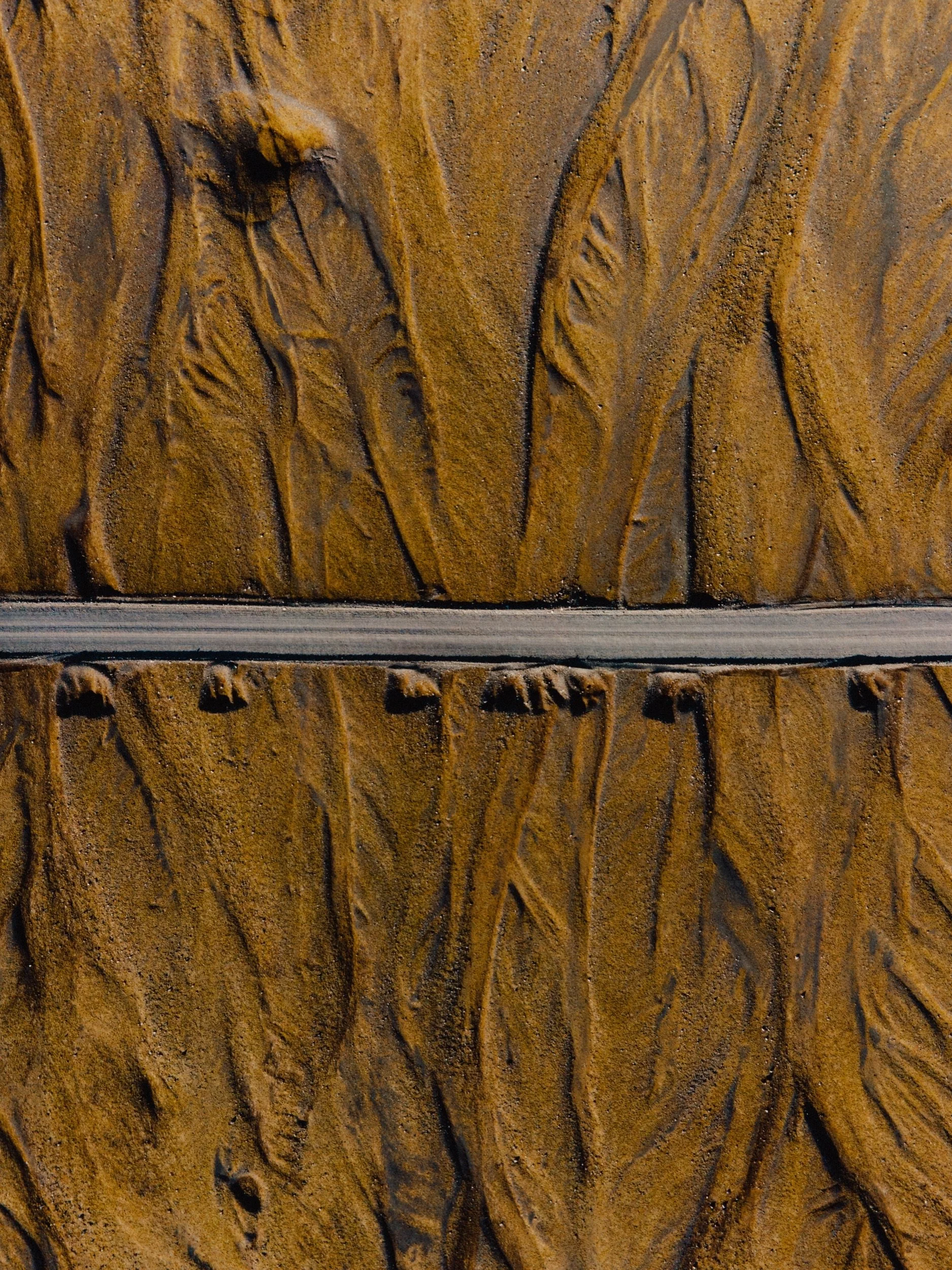 Abstract aerial view of natural textures and patterns in the Icelandic landscape