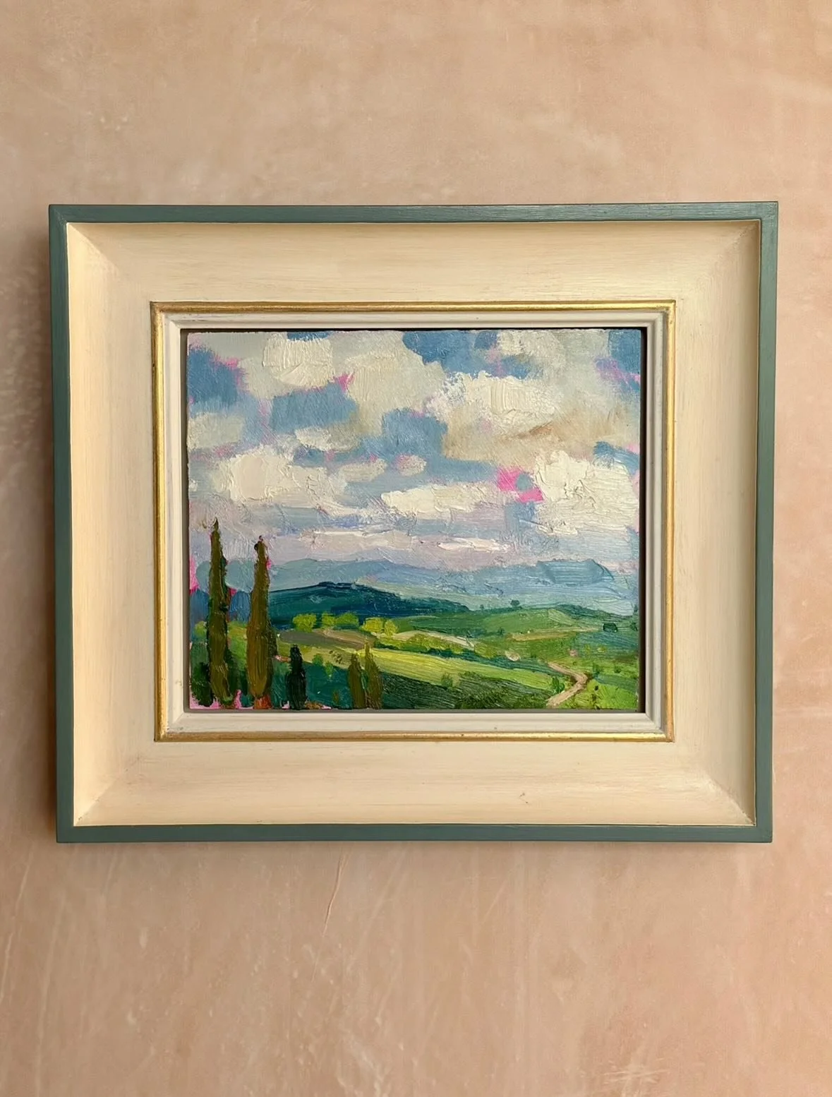 A couple of Tuscan paintings made whilst on a wonderful retreat earlier on in the year with @blandbadger which i taught some workshops on. Happy memories 🫶

These are now with @gladwellsart alongside some other paintings of mine. The first painting 