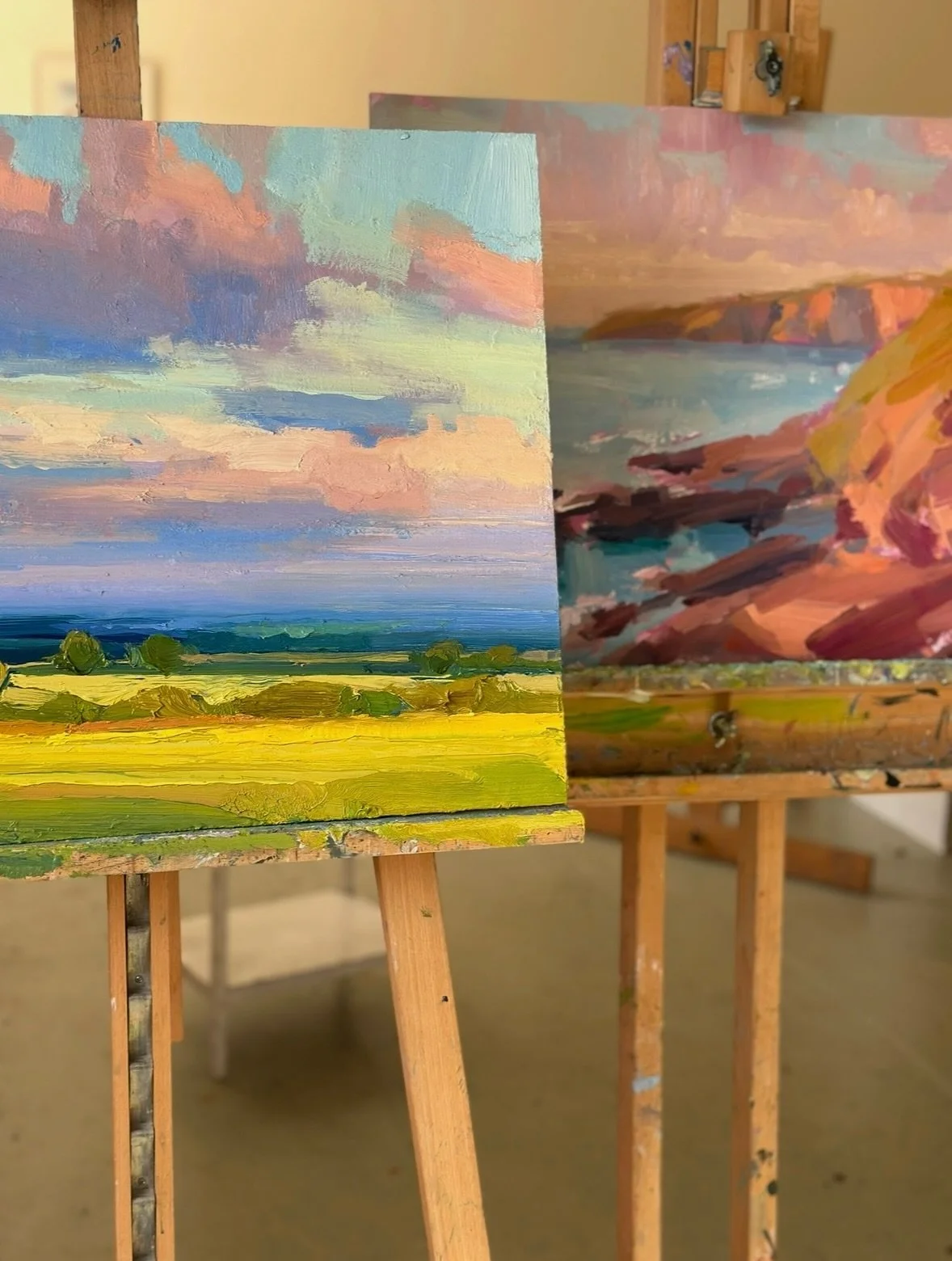 May round-up // New things cooking in the studio - larger paintings for a show with @99projectslondon in June alongside some new little seascapes. 

Adventures at our new home living with Granny for the Summer - plenty of walks, pals and a delicious 