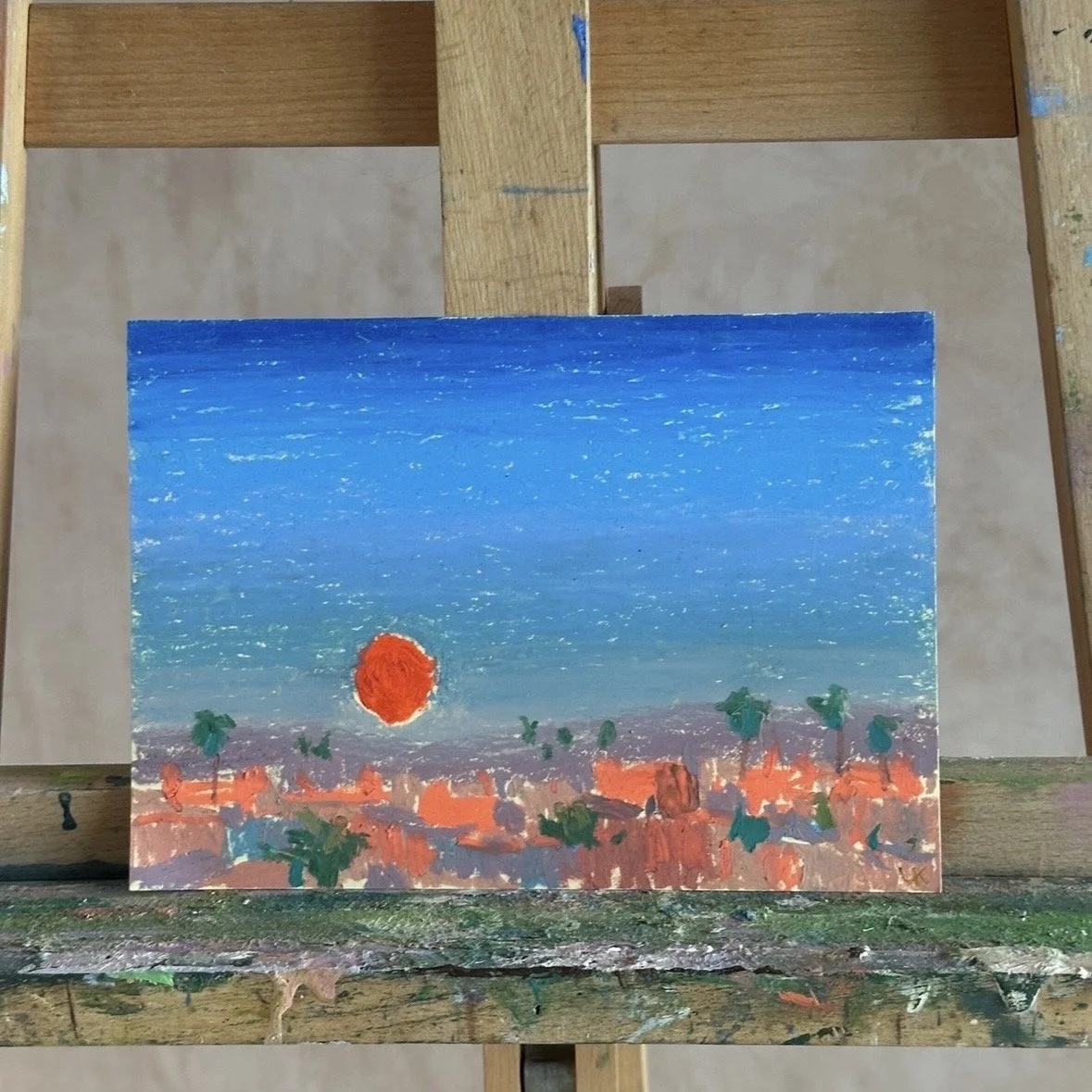 'Blue Sky, Red Moon, Marrakech'