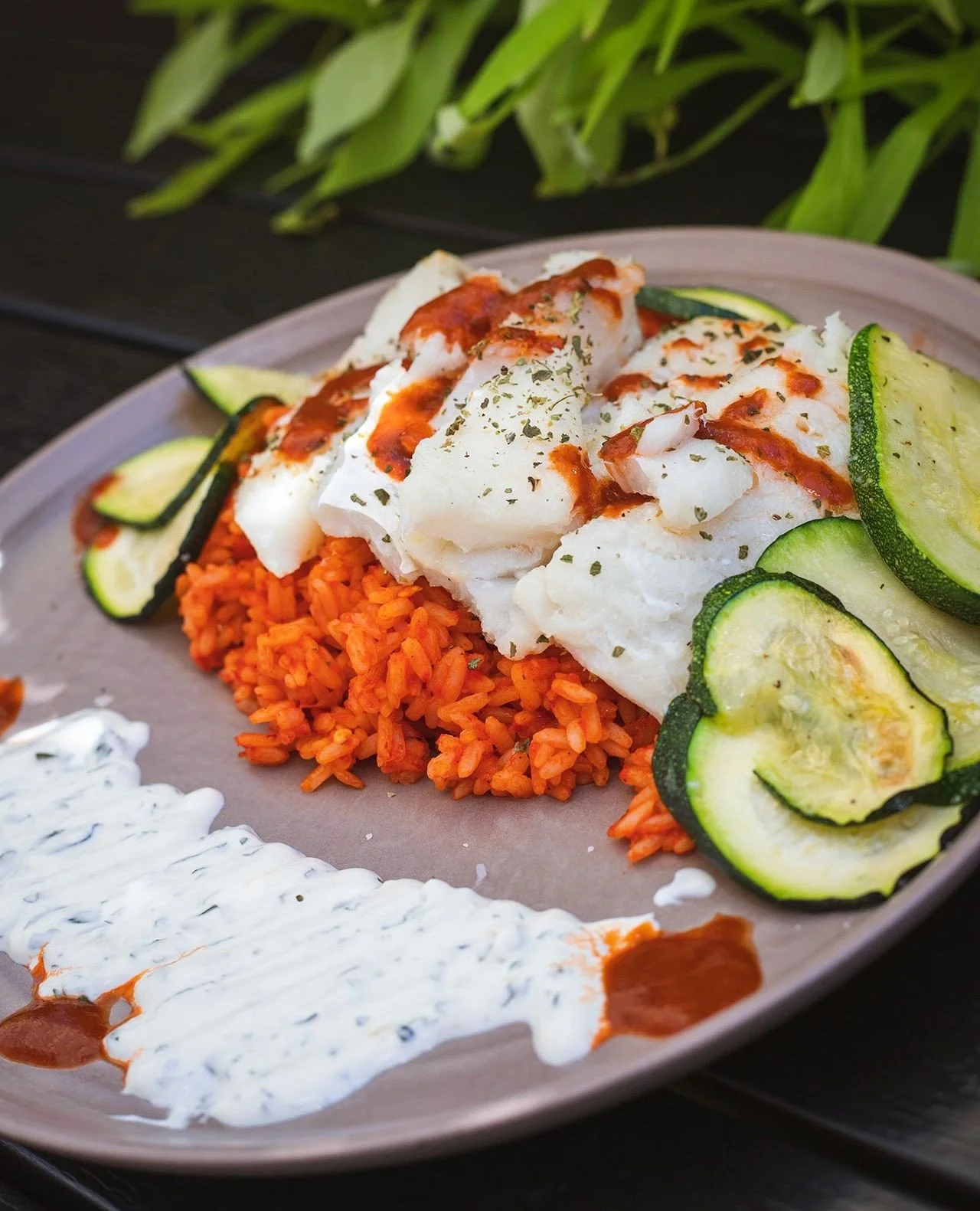 *NEW* BAKED HADDOCK⁠
Mexican oregano, red pepper rice, roasted zucchini, lemon herb crema, chipotle pur&eacute;e drizzle⁠
⁠
You can find this delicious entr&eacute;e in the House Specialties section of our dinner menu. The chipotle pur&eacute;e drizz