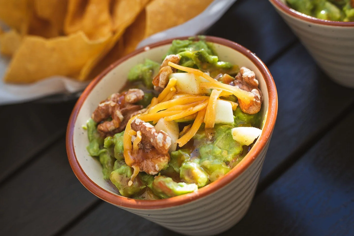 Have you tried them all yet?! If not, don't worry, you still have some time. Chef's Guactoberfest specials available all month!⁠
⁠
$16 each or choose three for a flight:⁠
⁠
Mom&rsquo;s Apple Pie⁠
granny smith apple, toasted walnuts, cheddar cheese, c
