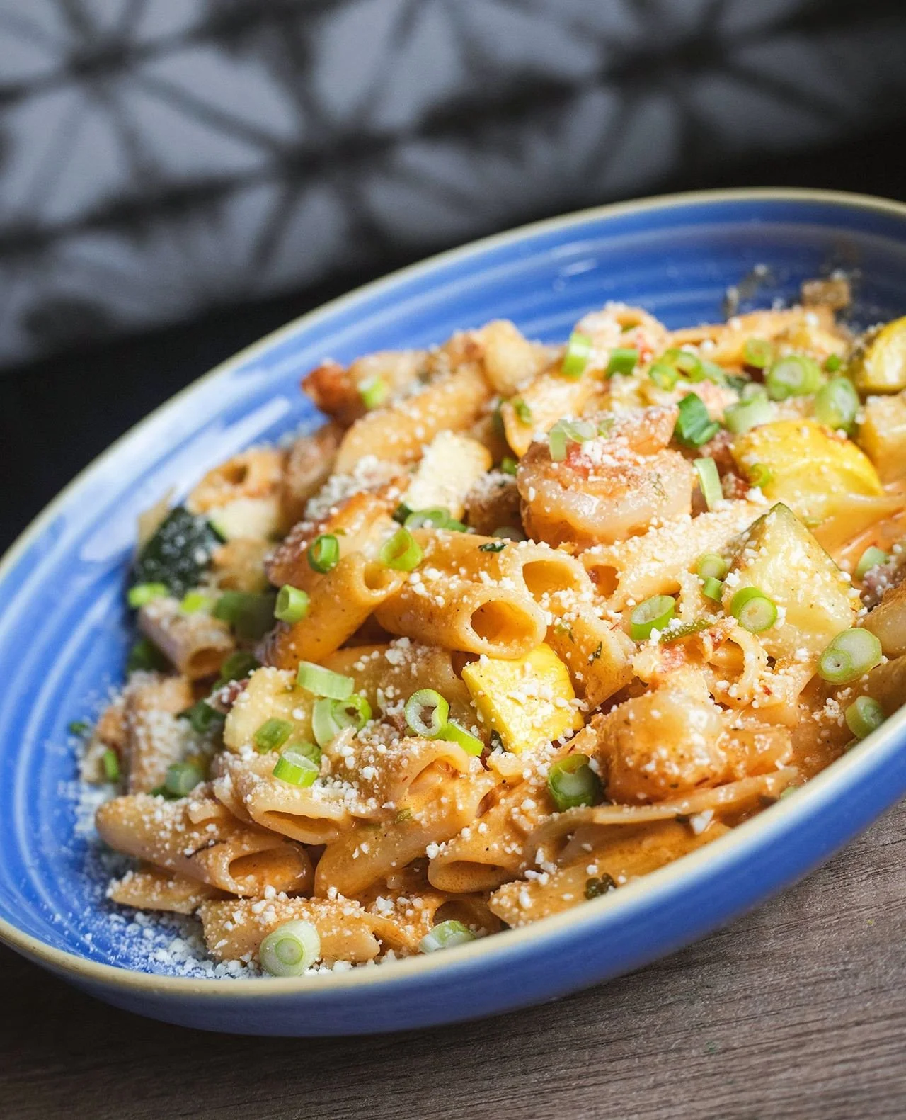 New on the menu and ready to become your next favorite.⁠
⁠
Our Shrimp Pasta brings together penne tossed in a creamy chipotle sauce with summer squash, pico de gallo, cotija cheese, and green onion, finished with perfectly cooked shrimp. A little smo