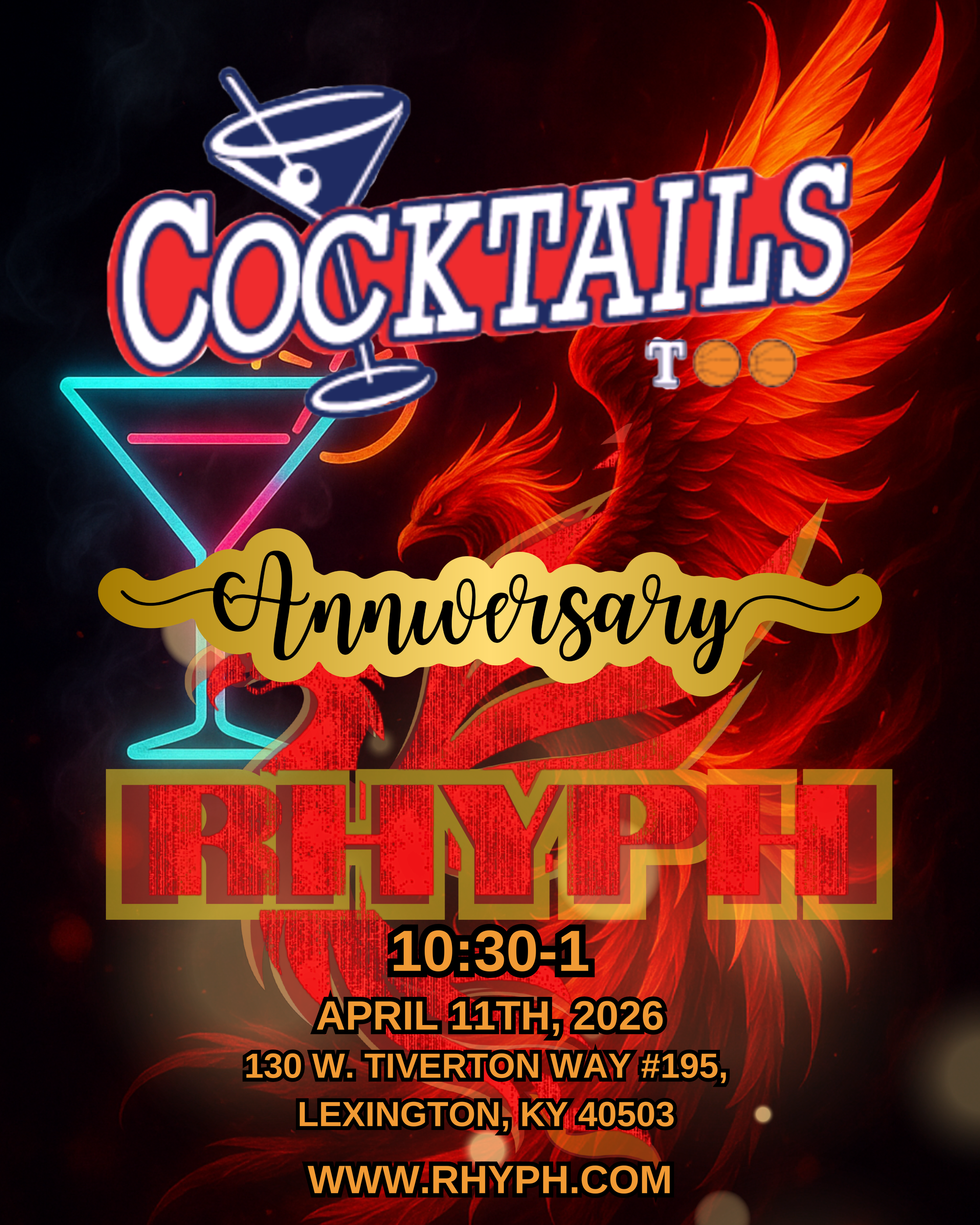 Rhythm Phoenix live at Cocktails Too (Lexington, KY)! SAT April 11, 2026 (10:30PM–1AM)