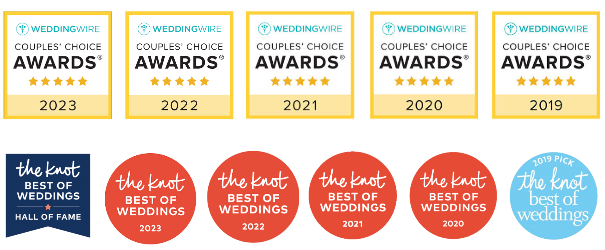 Ensemble awards from wedding wire and the knot, best wedding bands, couples choice