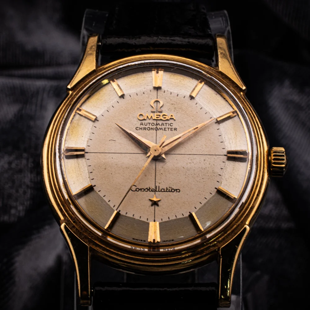 1959 Omega Constellation Pie Pan in 18K Gold, — Elevated Time  Watch