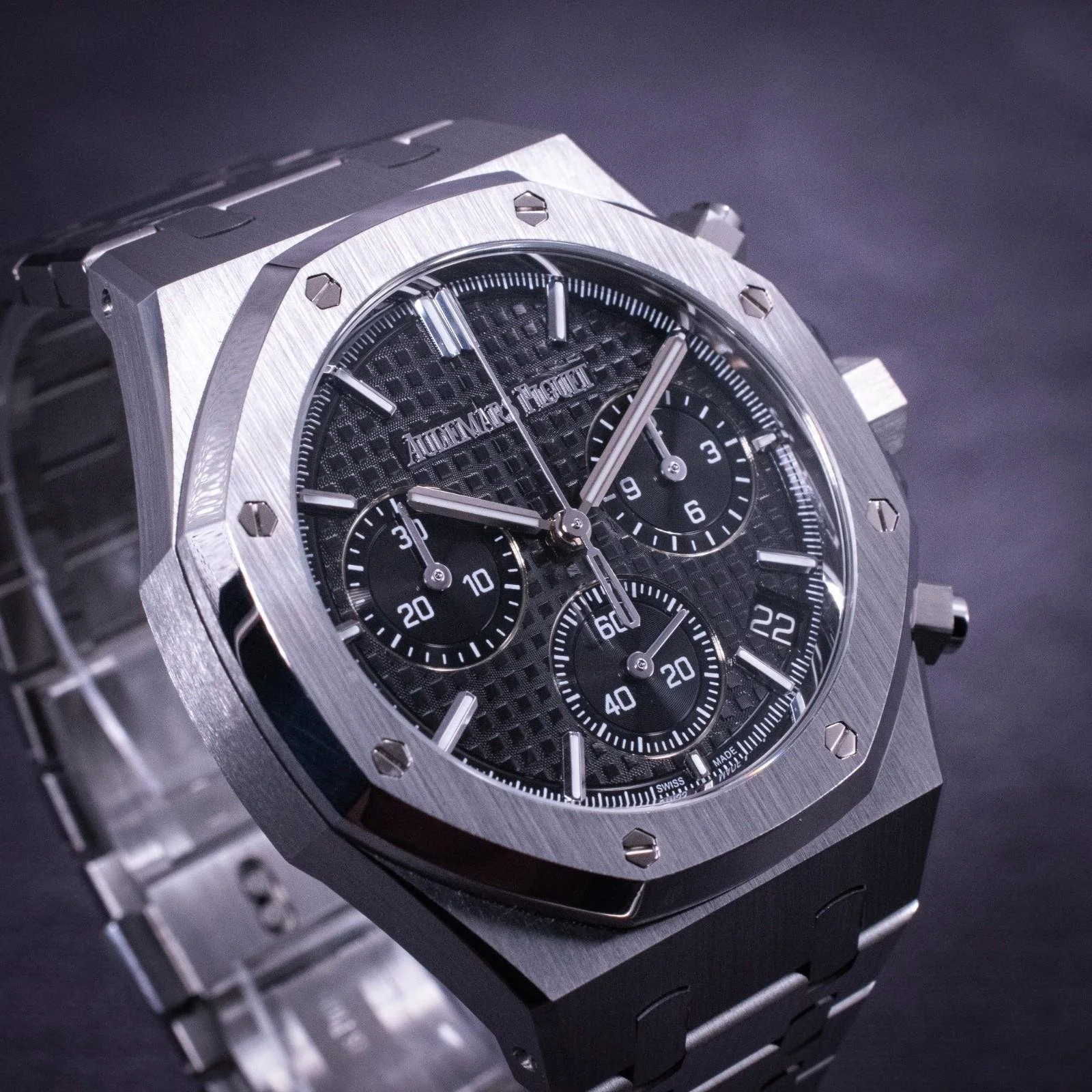 Audemars Piguet Royal Oak Chronograph 41mm Black dial, Ref. 26240ST w/ B&P