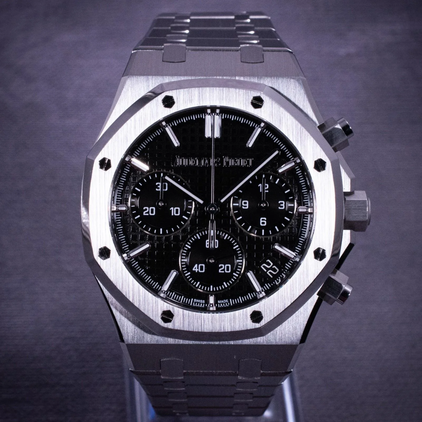 Audemars Piguet Royal Oak Chronograph 41mm Black dial, Ref. 26240ST w/ B&P