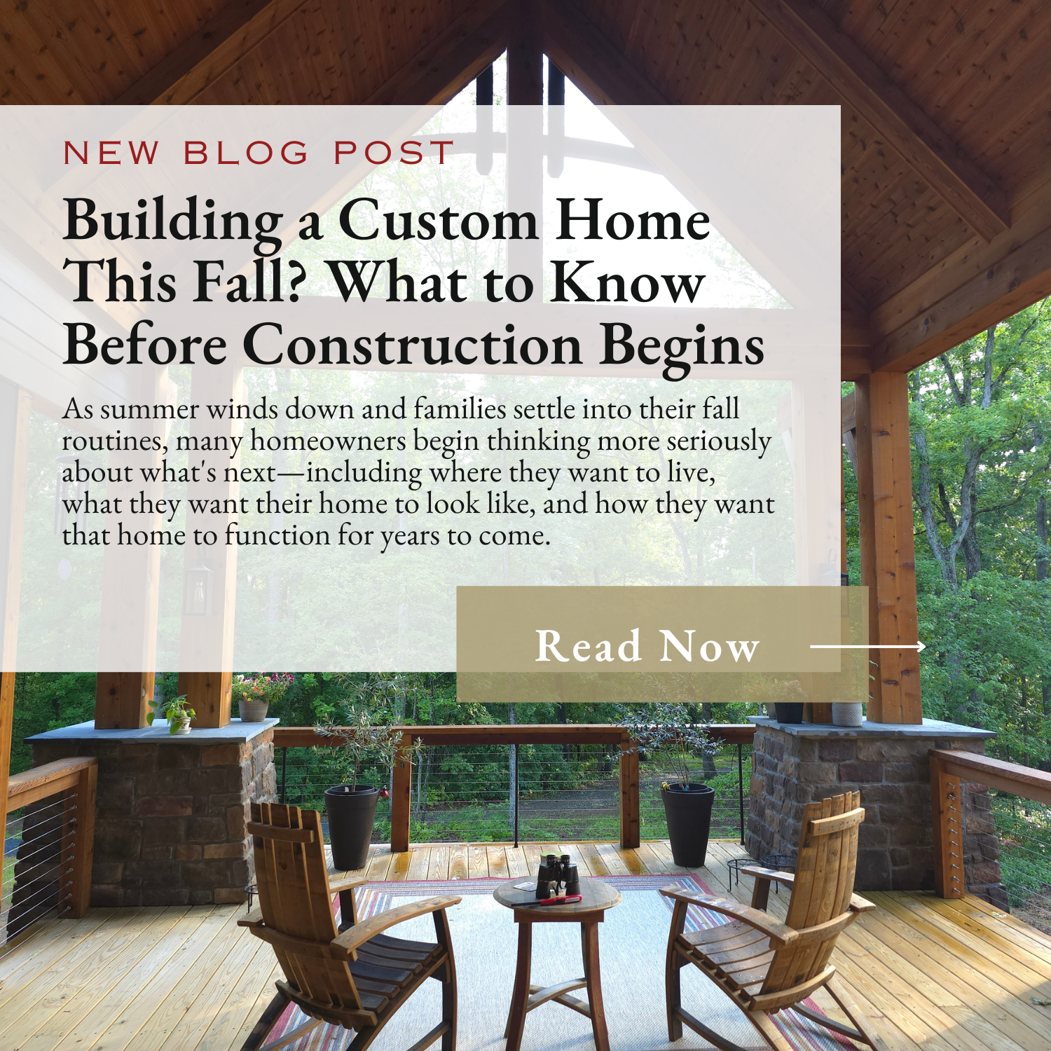 Building a Custom Home This Fall? What to Know Before Construction Begins