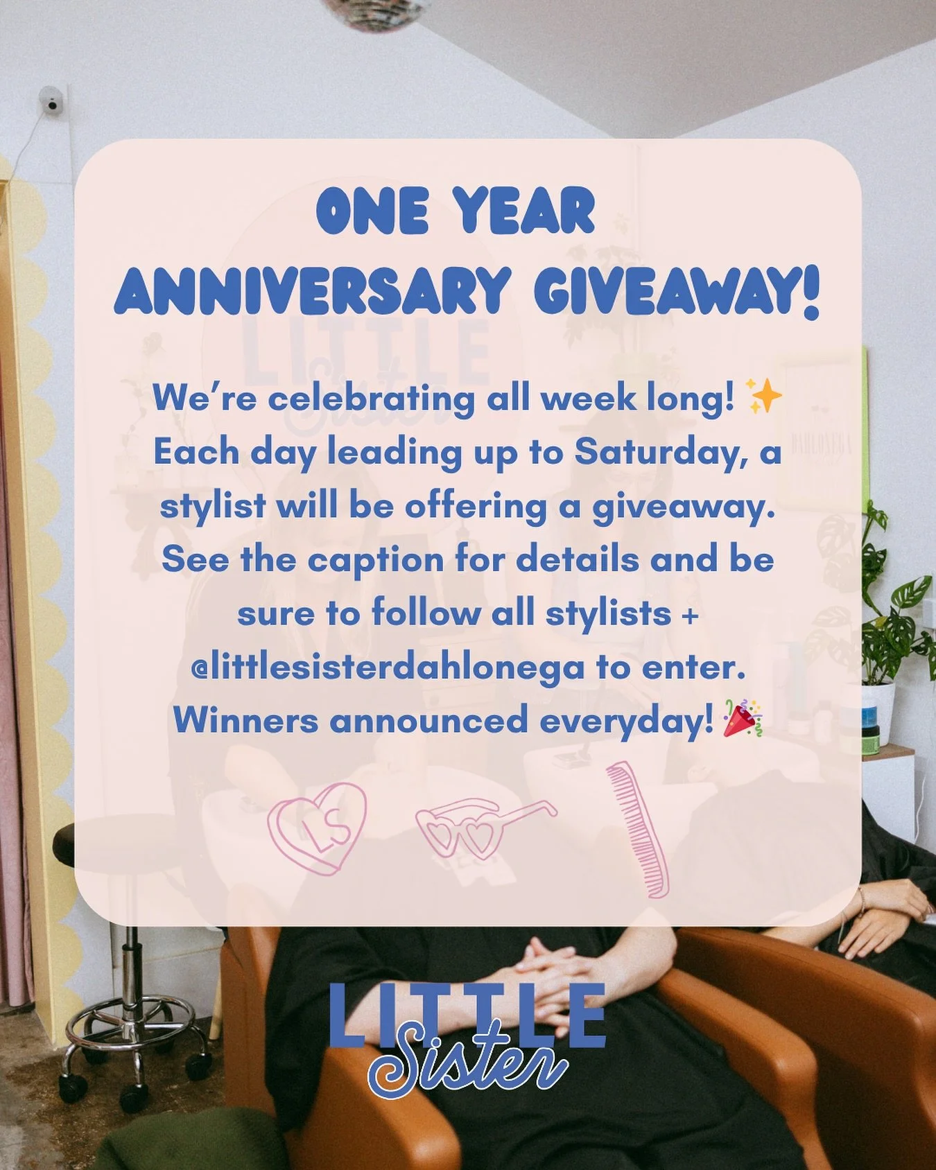 We’re celebrating ONE YEAR all week long! π₯³
Every day until Saturday, each stylist will be giving away something special!
To enter, make sure you’re following all of our stylists:like and comment to enter!@manesbyabs @led2betterhair @hai