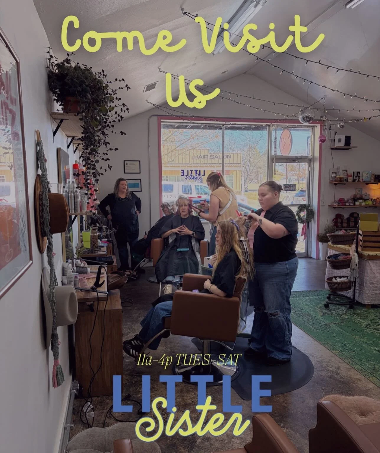 Your sign to stop by Little Sister ✨ Open Tues&ndash;Sat, 11&ndash;4 plus a flower pop-up this Saturday 🌸 Don&rsquo;t miss it!