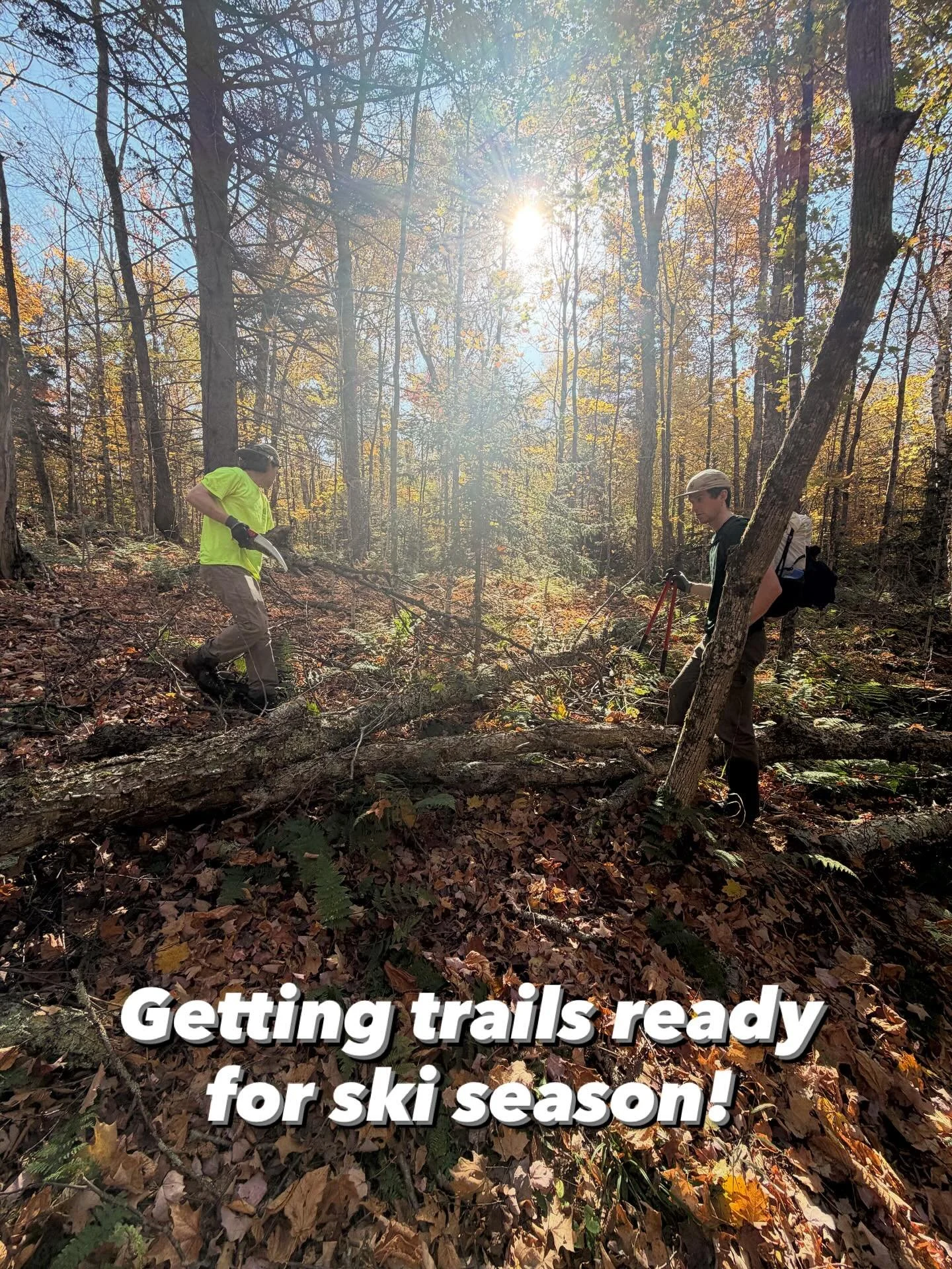 Today was awesome! I volunteered with @adkmtnclub, @adirondackclimberscoalition, @jmhaas73 and other guides for @mountaineerbandana's #Mountainfest to get the ski trails at Heart Lake ready for winter. Trails are clear and beautiful! ⛷️