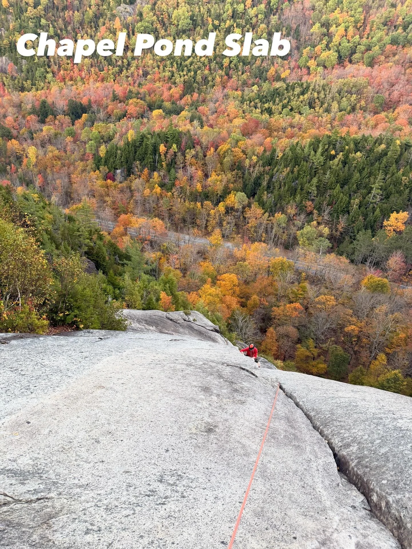 Rounded out a superb #Rocktober weekend of climbing by leading Cure Cottage (5.8) at Baker Mtn with my wife (got her climbing too, but no pics unfortunately!), and then an evening ascent of Chapel Pond Slab with @bbrianandersonn, lit by the full moon