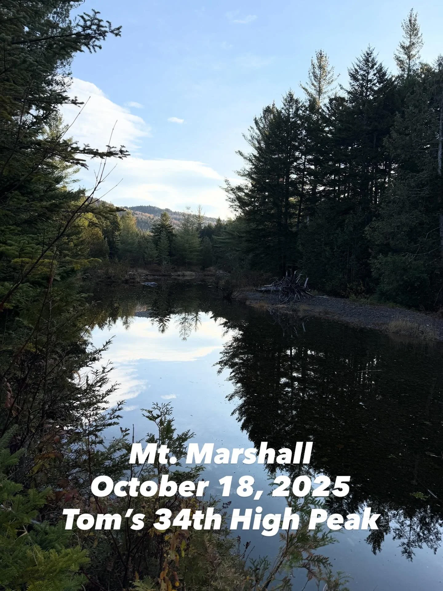Tom has set up shop in Lake Placid for the next few weeks to knock out the last of his ADK High Peaks. We kicked off his hiking residency with a trip up Mt. Marshall (4,360’) via the Calamity Brook trail. It was a fine fall hiking day for Tom&r