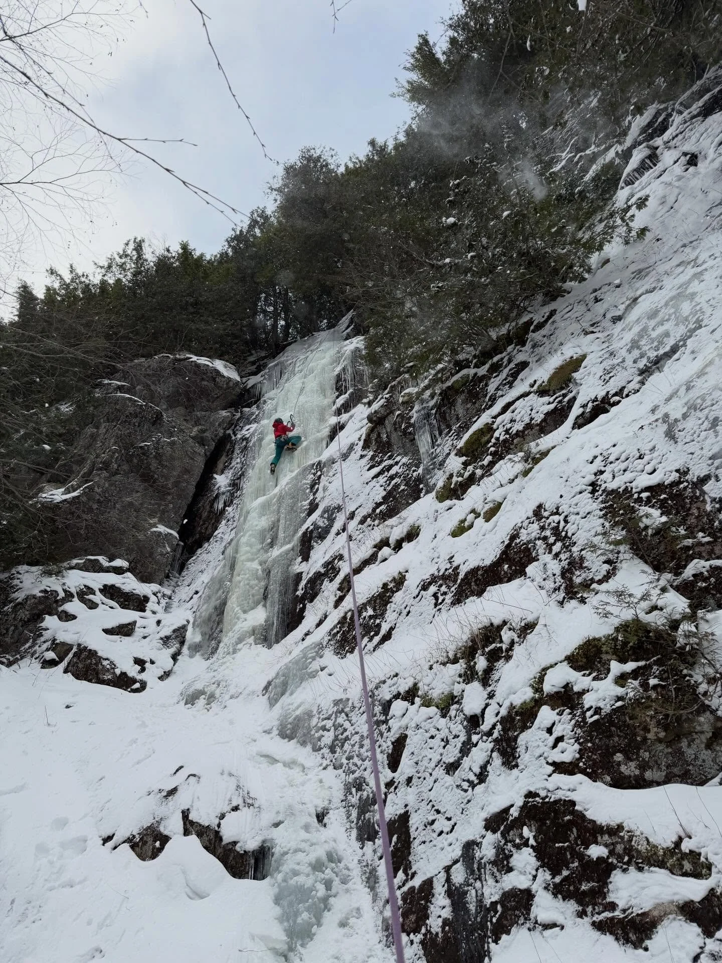 Fun day down in the canyon getting on a couple classic single pitch ice routes with @mudrat_mackenzie! Lions and Hot Shot were both awesome. Thick enough to not bottom out any screws. 👌