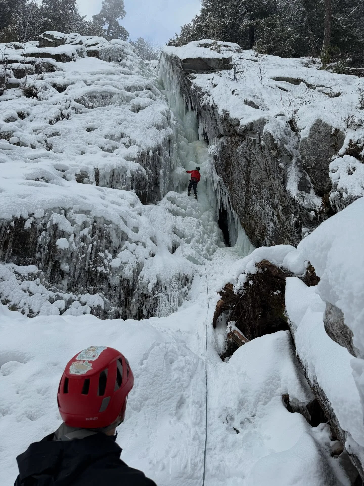 Mega fun day on Roaring Brook Falls with @kam827 and then extra laps in the Canyon on Lions and Rule of the Bone for @adkclimb.club. Gettin&rsquo; it in while the gettin&rsquo;s good!