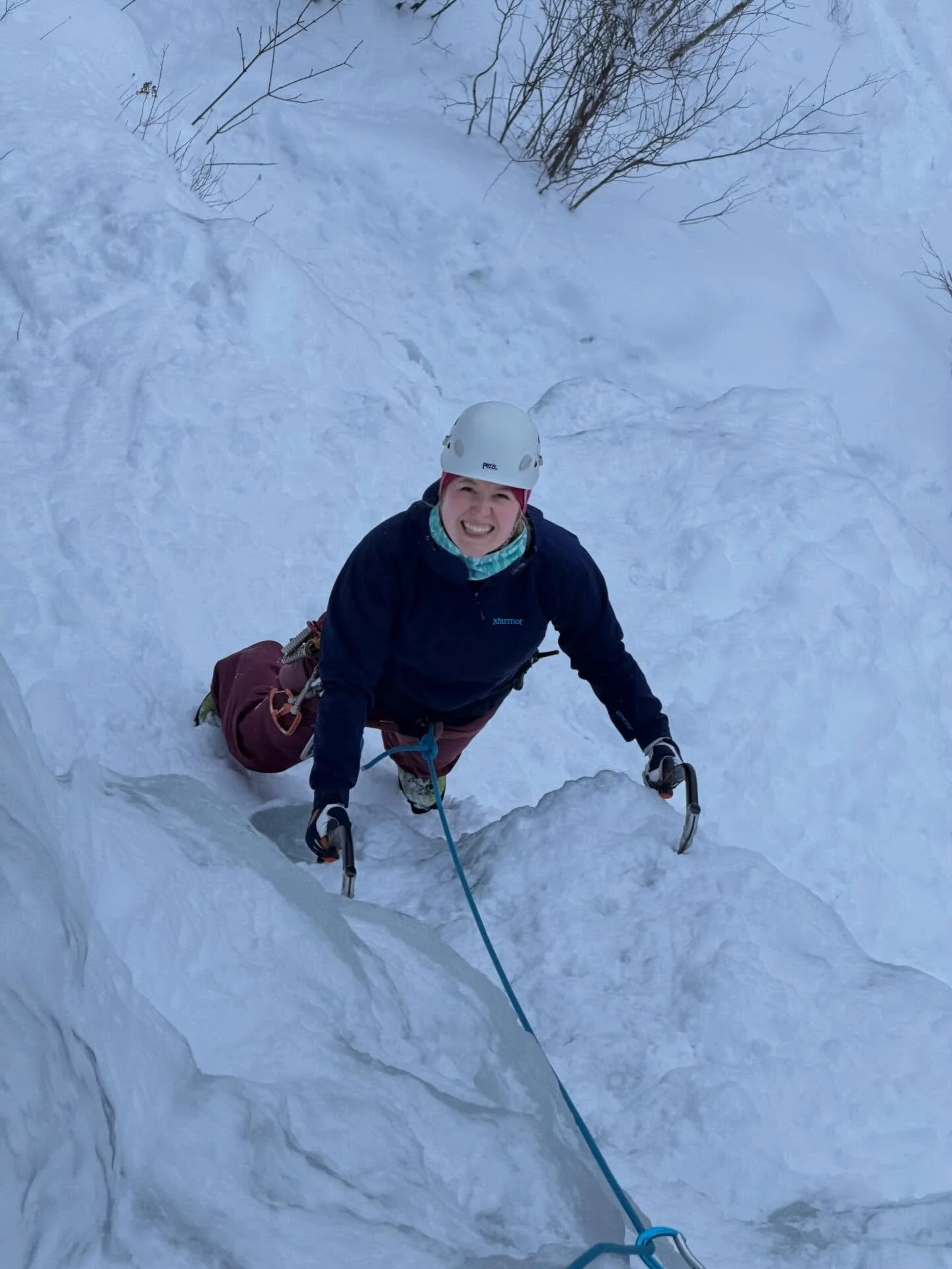 Proud husband and guide day, @jo_marie07 (not usually one for heights) finally agreed to try ice climbing and totally rocked it! Look at that smile. 😁 We climbed Buster and enjoyed a beautiful sunset on our way down. Love my awesome wife! ❤️