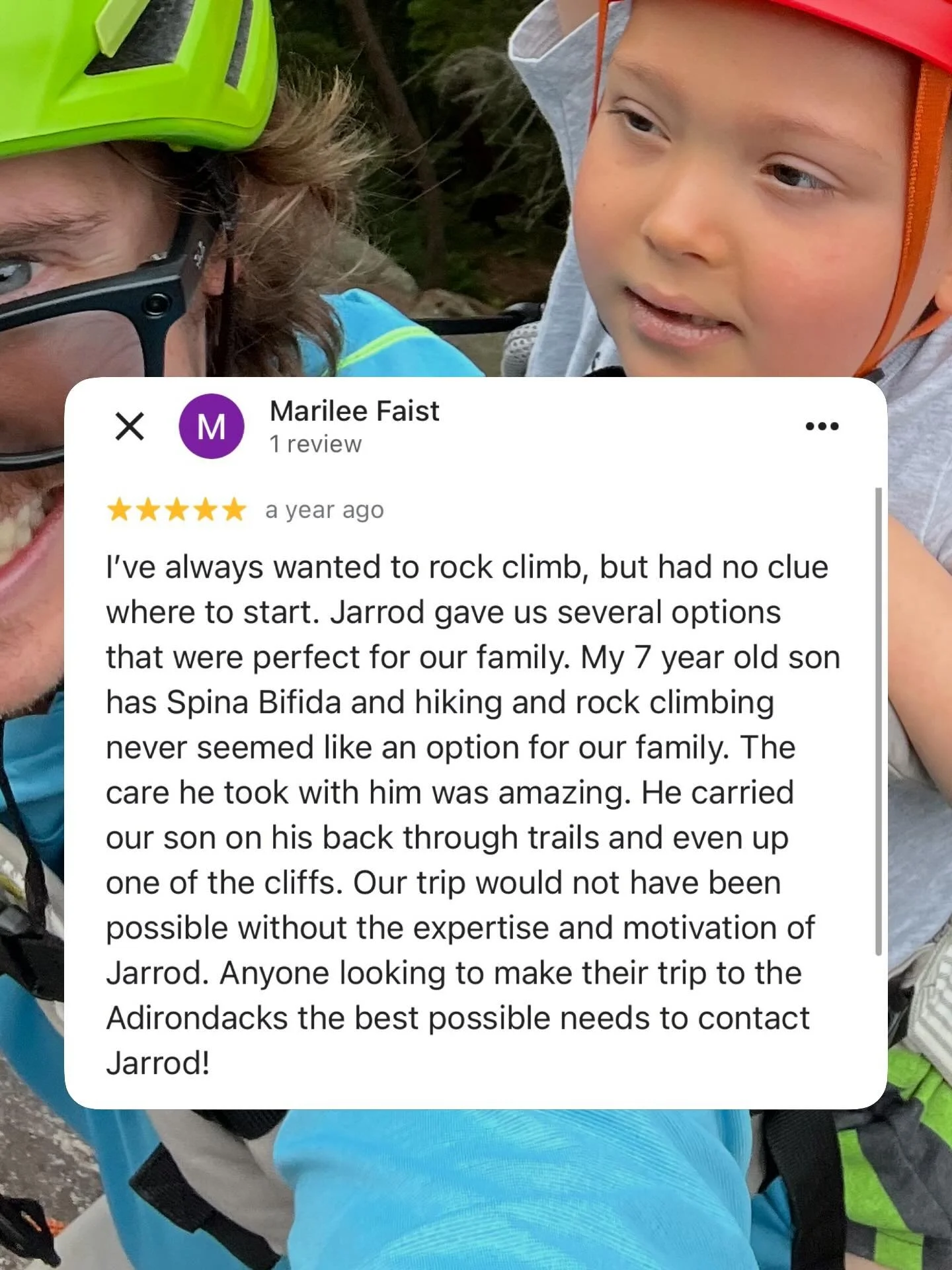 One of my favorite-ever days of guiding was taking Ian rock climbing! He was so brave while doing something brand-new, and showed the world that nothing will stop him from achieving his goals!