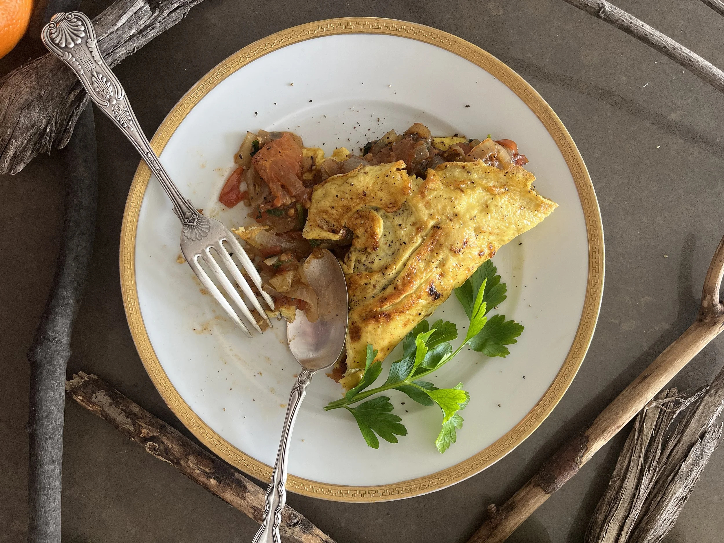 Tomato Onion Sugo Omelette