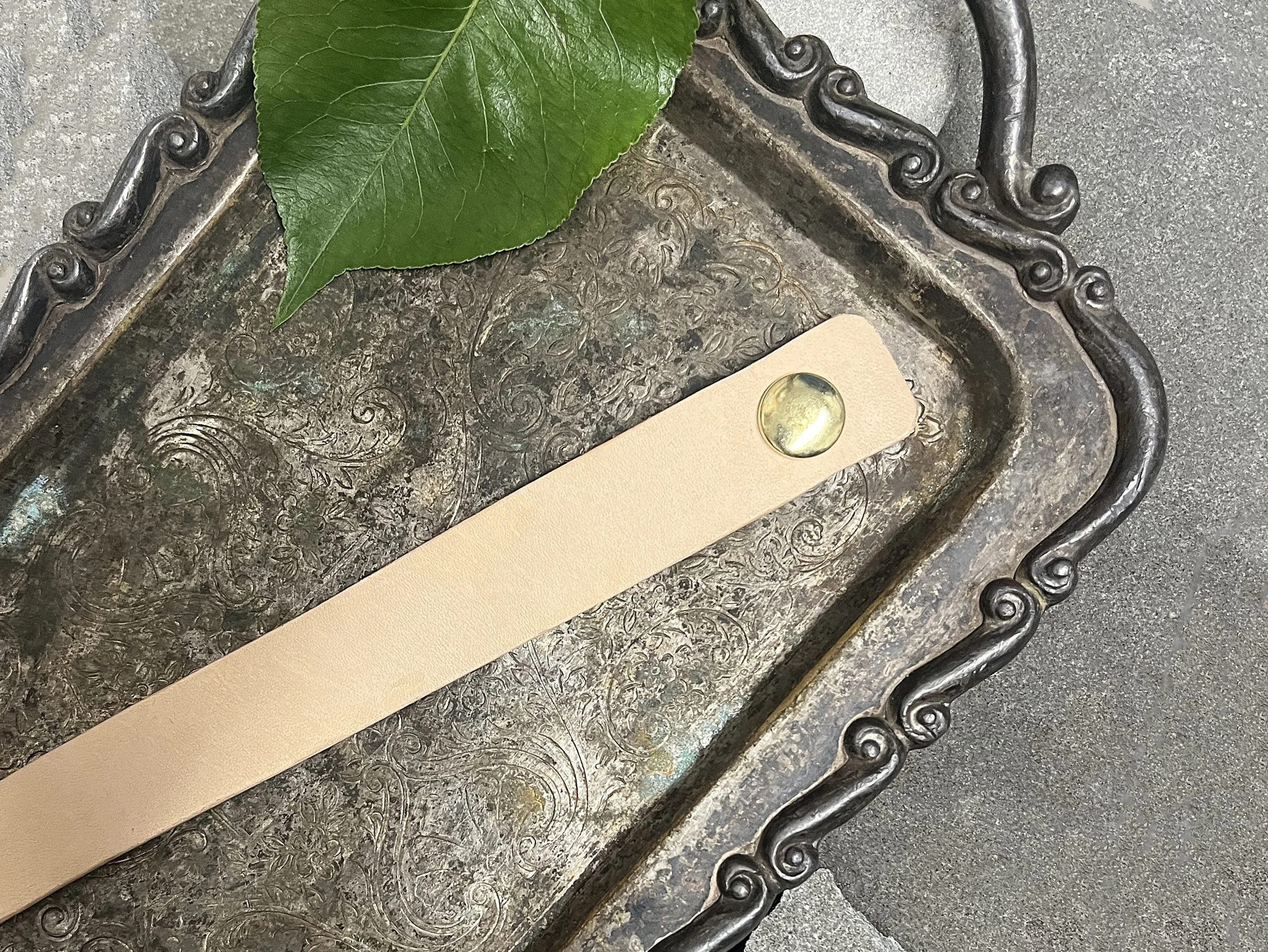 Leather Snap Bracelet - Natural