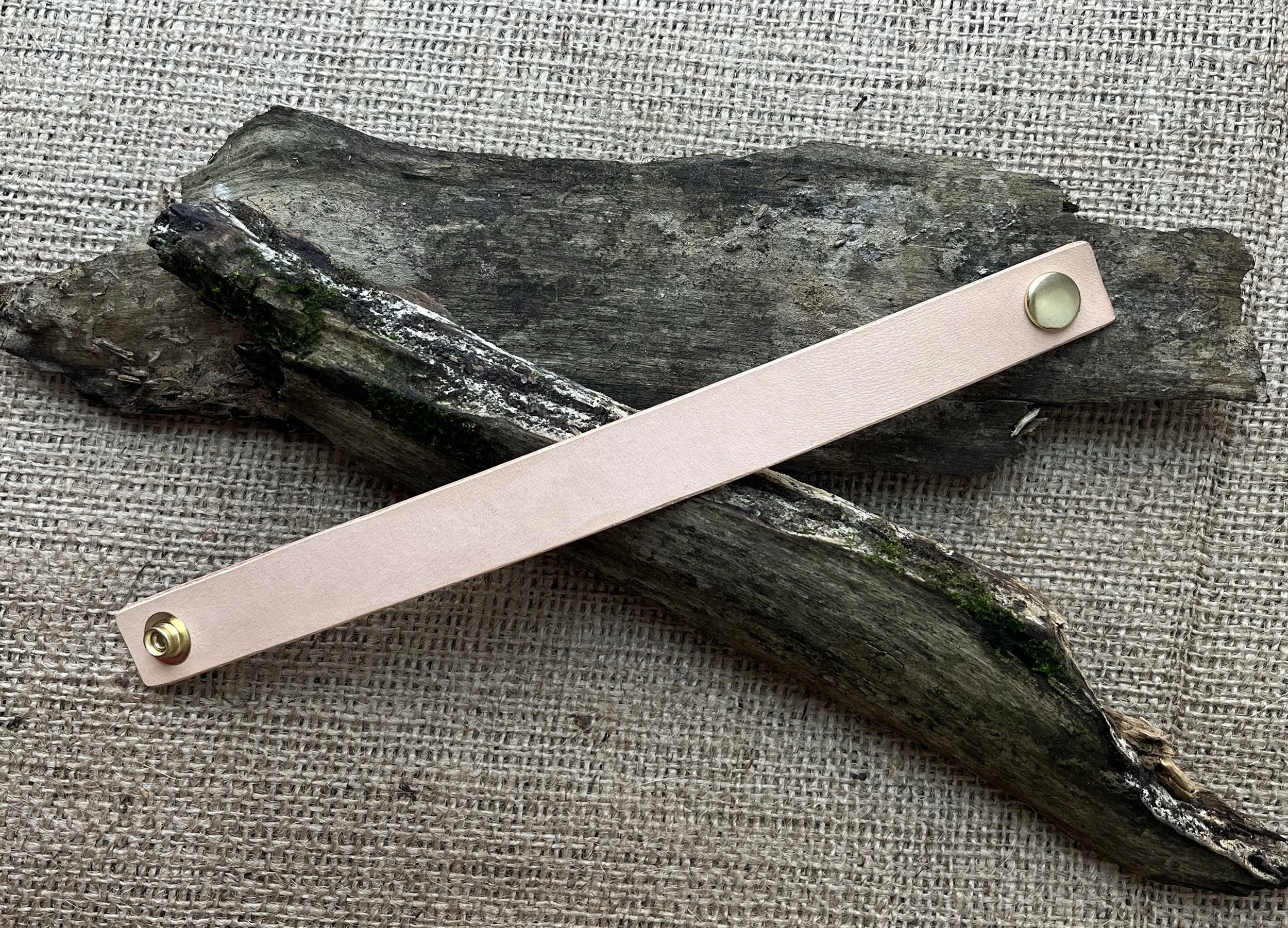 Leather Snap Bracelet - Natural
