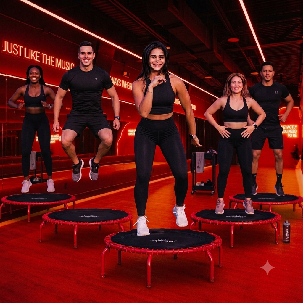 Fitness trampoline Jump class at VP Vibrant Pilates
