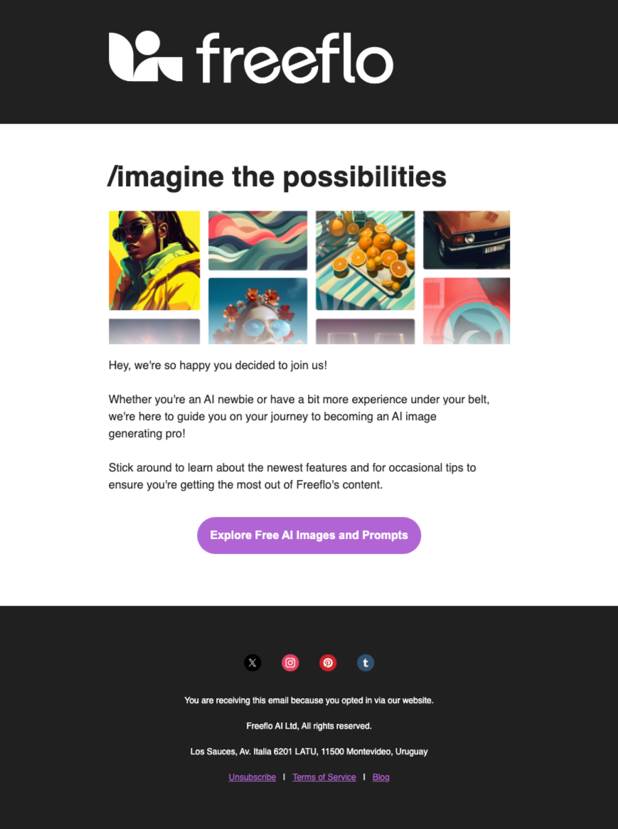 Freeflo Welcome Email