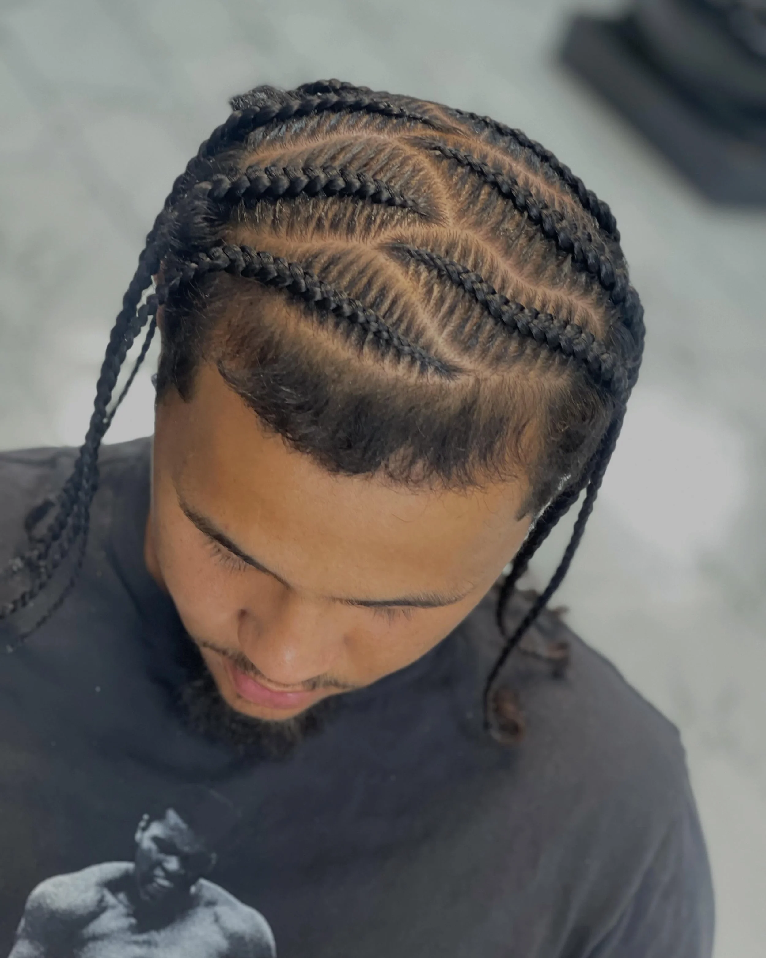 Wavy pop smoke braids #mensbraids #popsmokebraids #floridabraider #bradentonbraider #braids