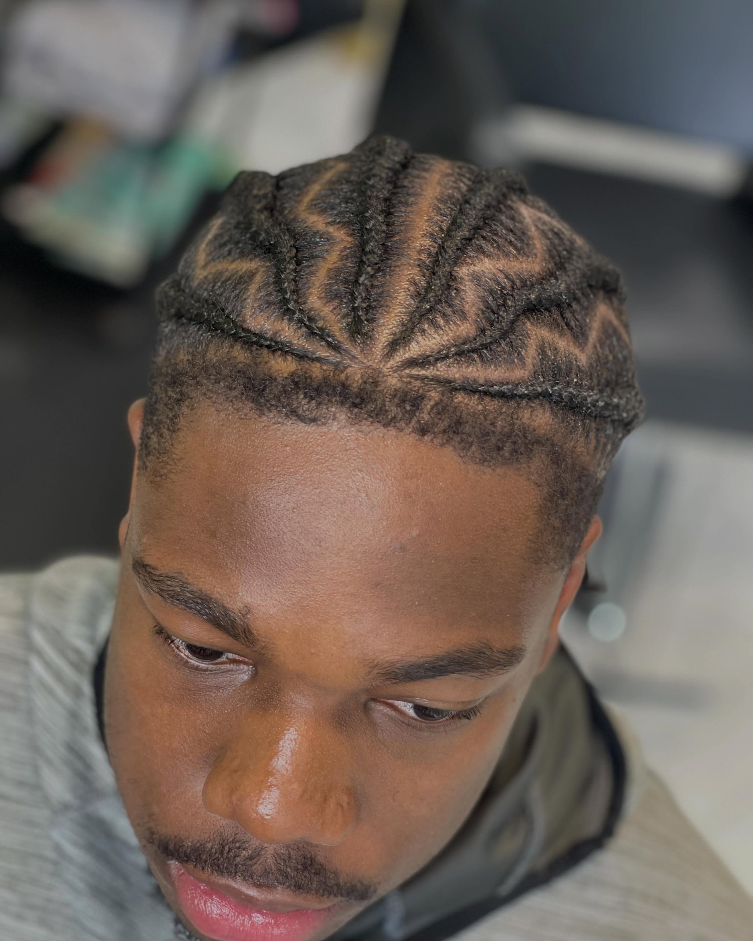 Zig zag part braids 🤐⭐️ #braidstyle #floridabraider #braidingfreestyle #zigzagbraids