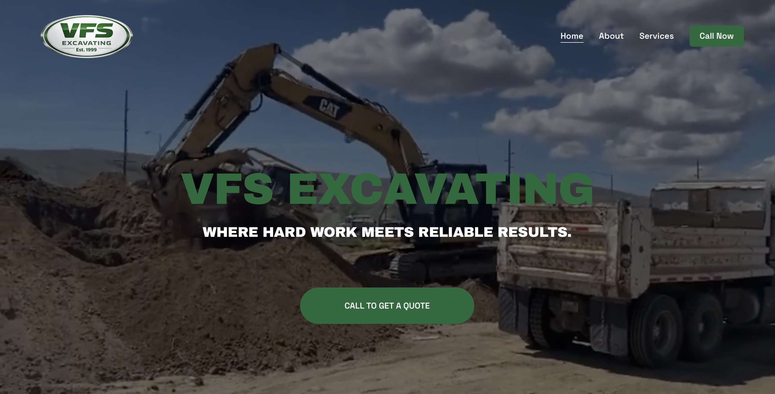 VFS Excavating Website Design