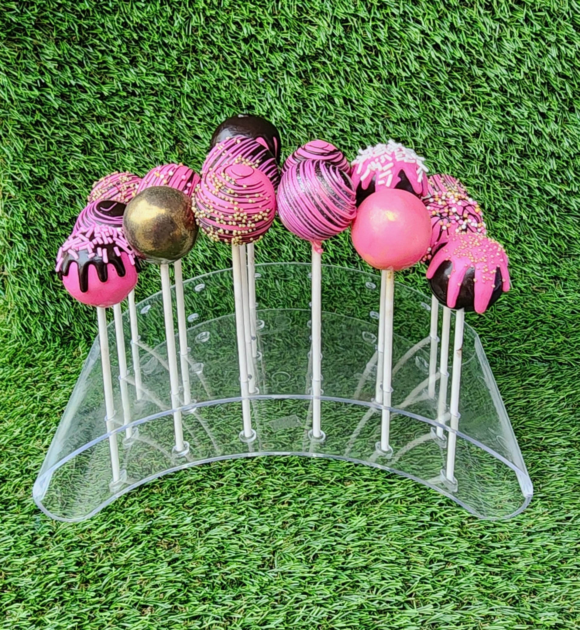 Hot Pink & Black Cake Pops