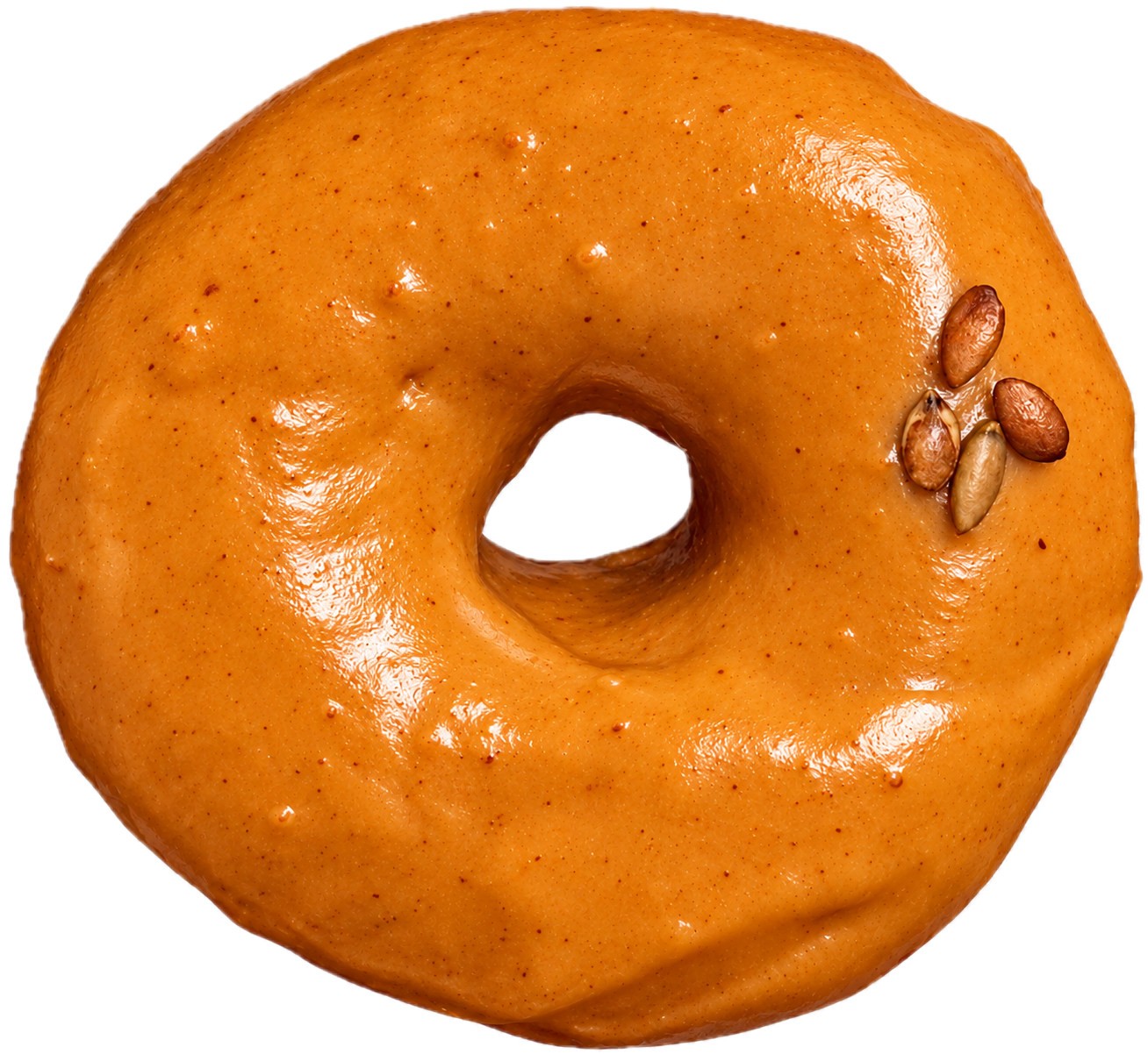 Pumpkin Spice Glazed Donut with Seeds.png