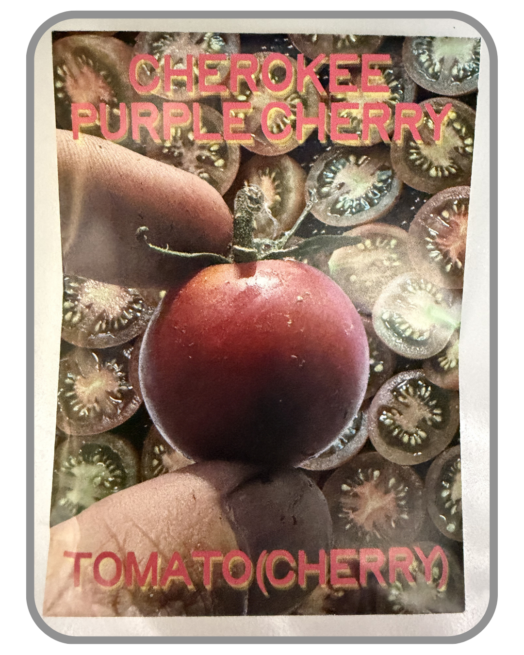 A collection of twelve heirloom seed packet images featuring vegetables grown by farmers and seed stewards in Western North Carolina. Each packet displays a close-up photograph of the crop variety and its name. The varieties include Blue Goose Southe