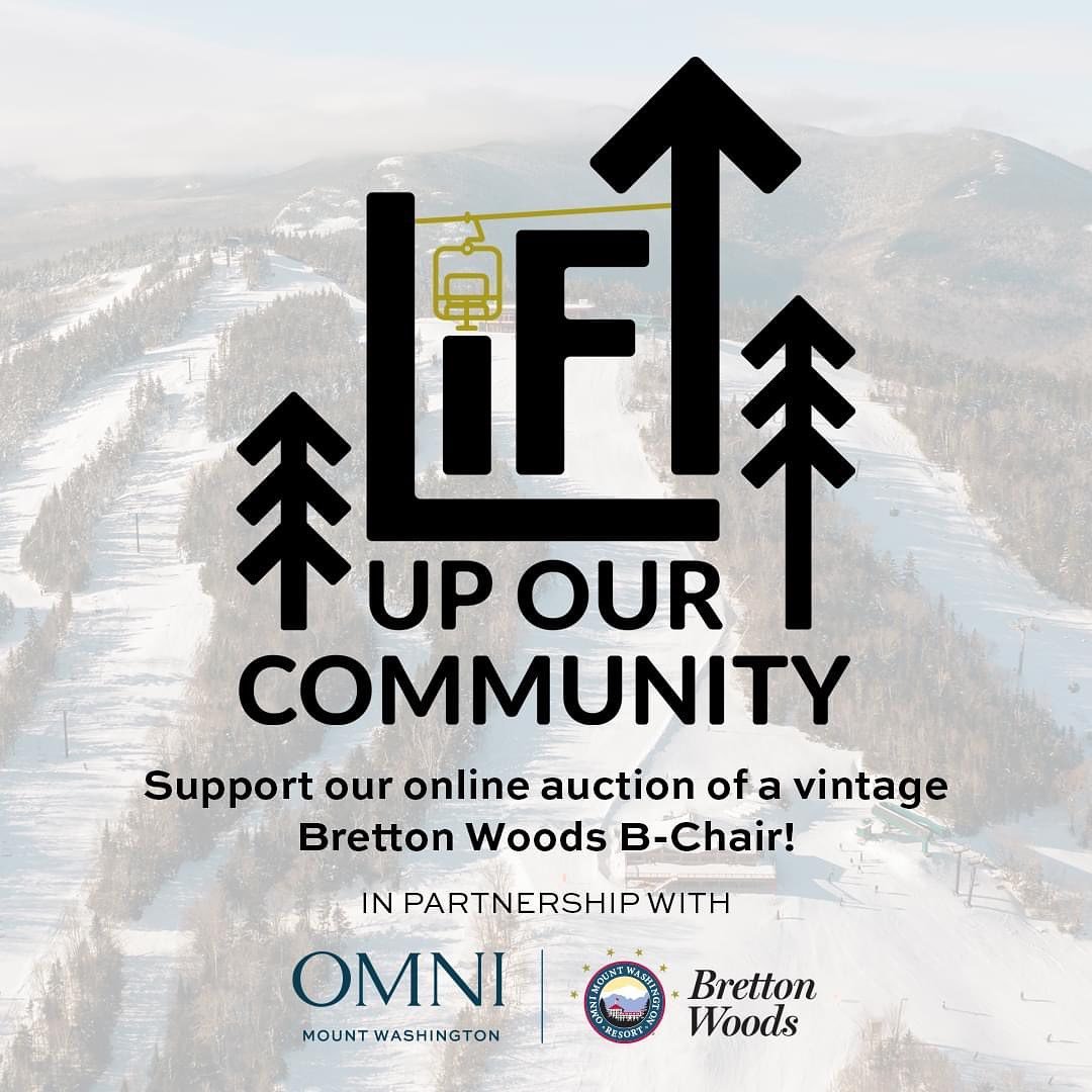 We are so excited to announce our participation in the “Lift Up Our Community” online auction of a vintage Bretton Woods chair from their original B-lift! The auction is now live thru March 4, 2024, and we invite you to bid on a unique pi