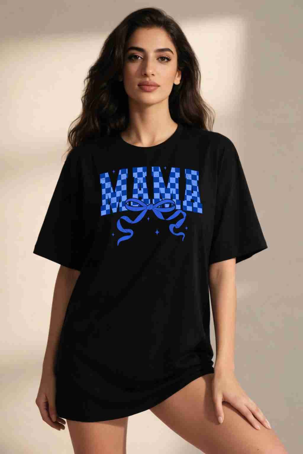 Blue Mama Coquette Retro MAMA T-shirt