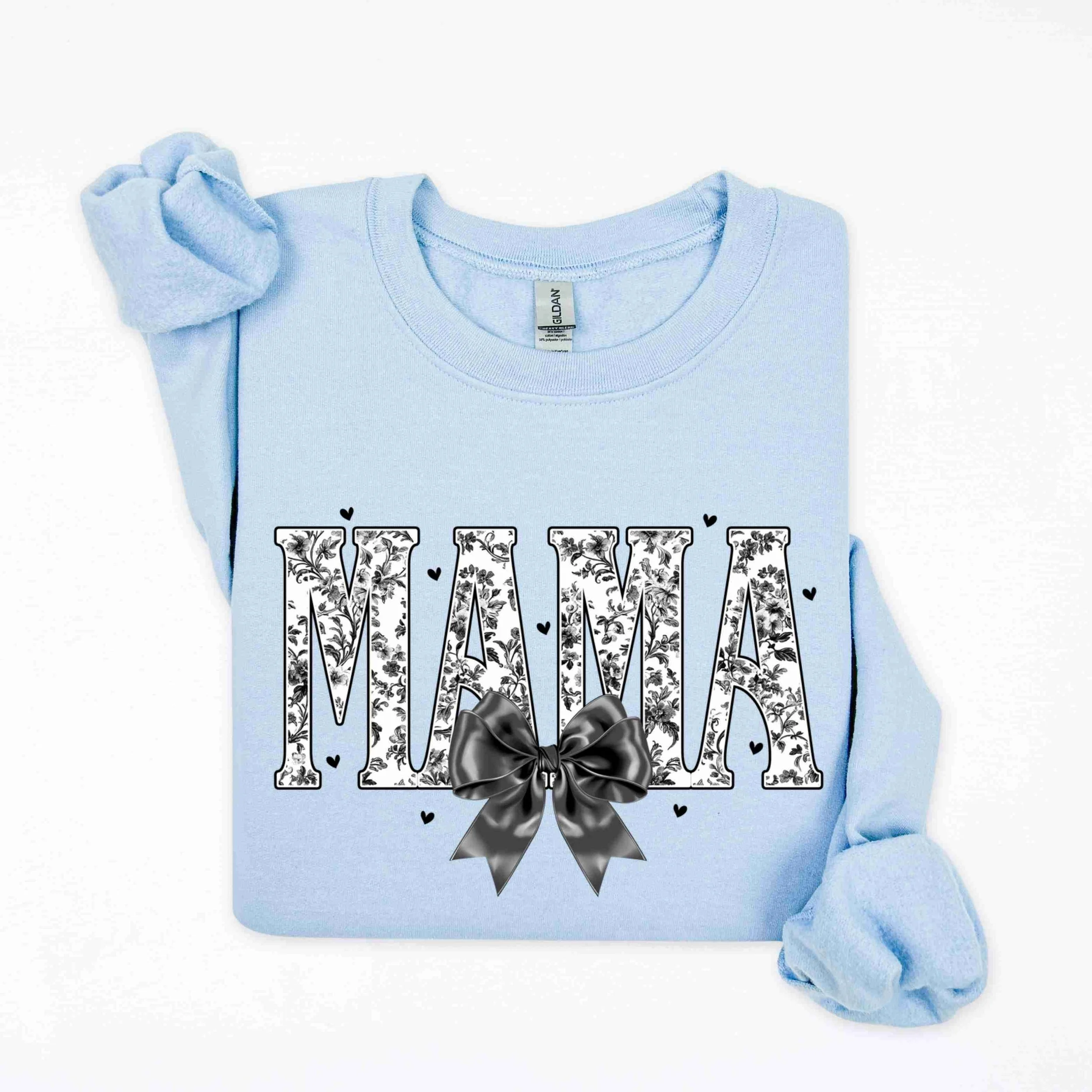 Black White Floral Bow Sweater