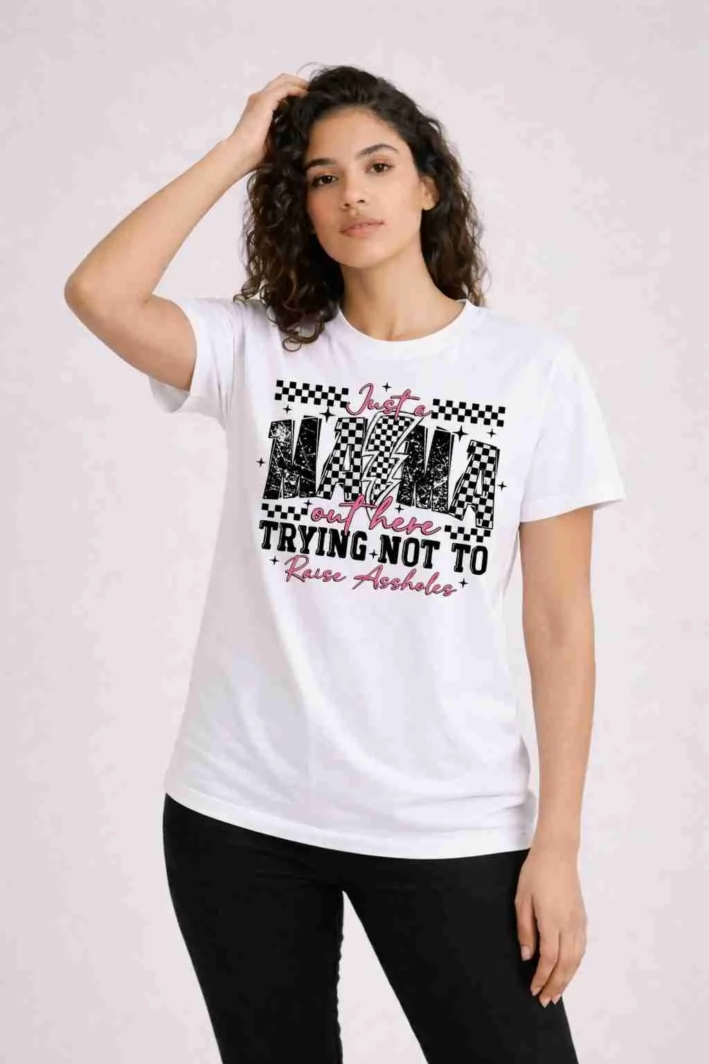 JUST A MOM OUT HERE T-shirt