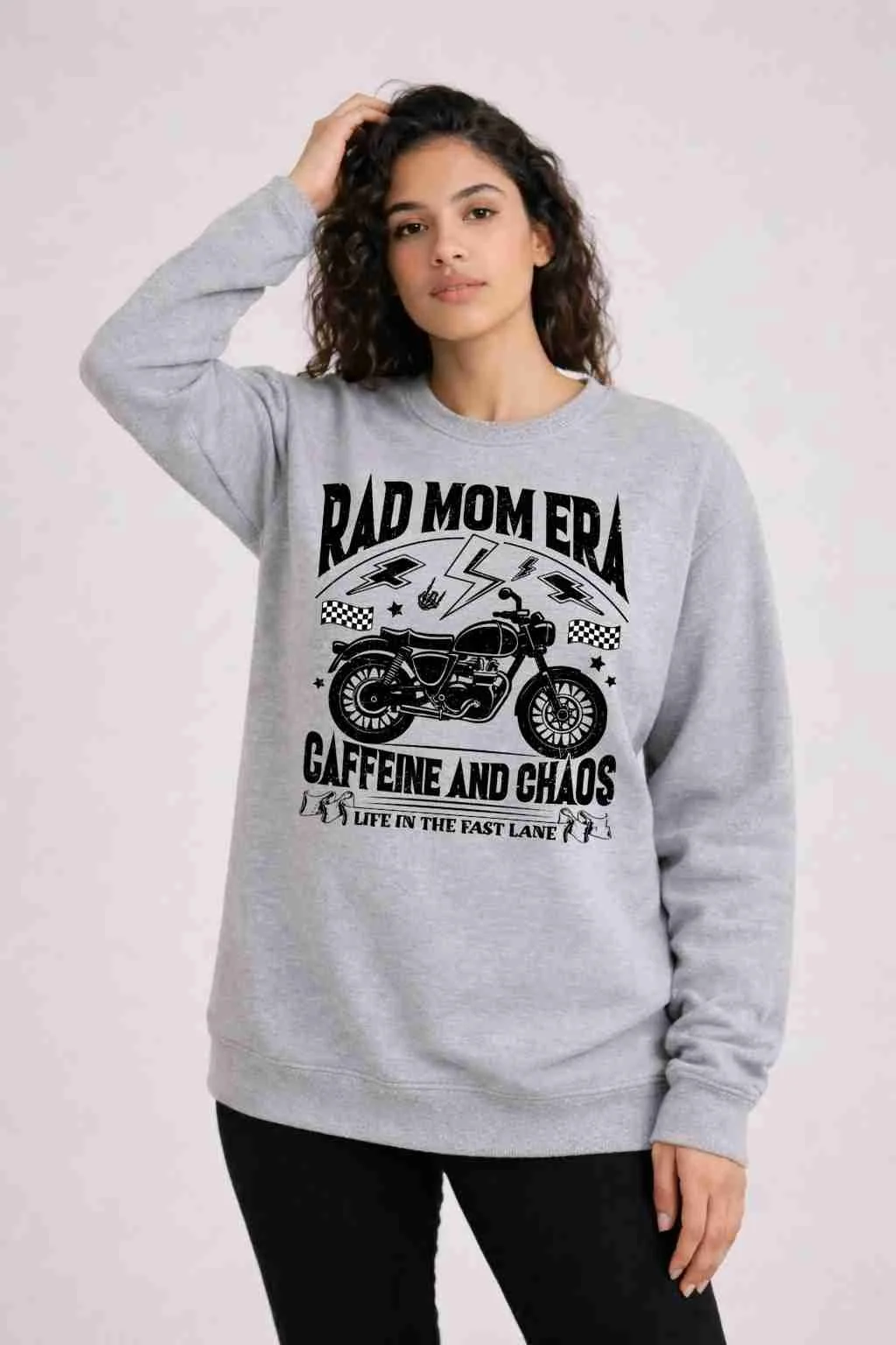 Rad Mom Era Caffeine and Chaos Sweater
