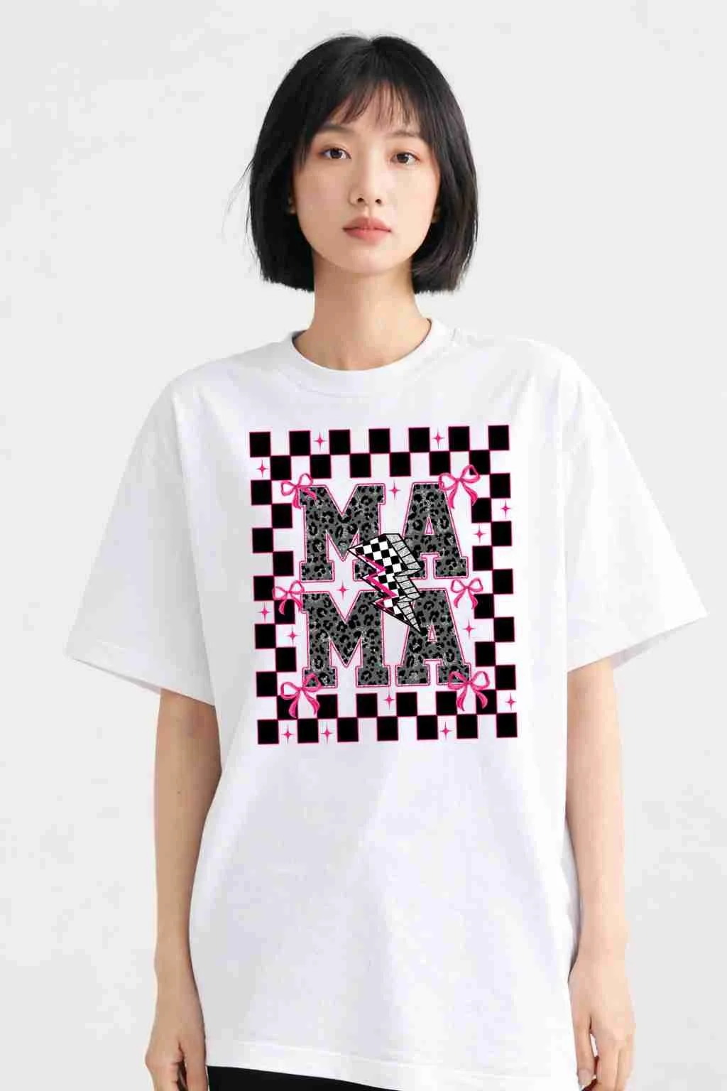 Checkered Pink Mama - Tshirt.jpg.jpg