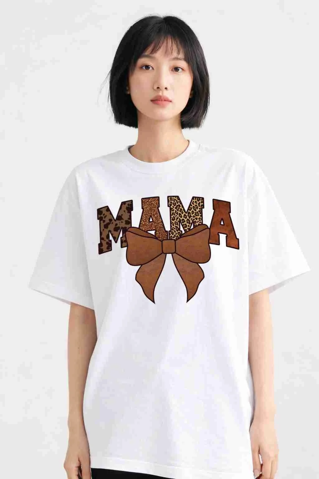 Leopard Glitter Leather Bow Mama - Tshirt.jpg.jpg