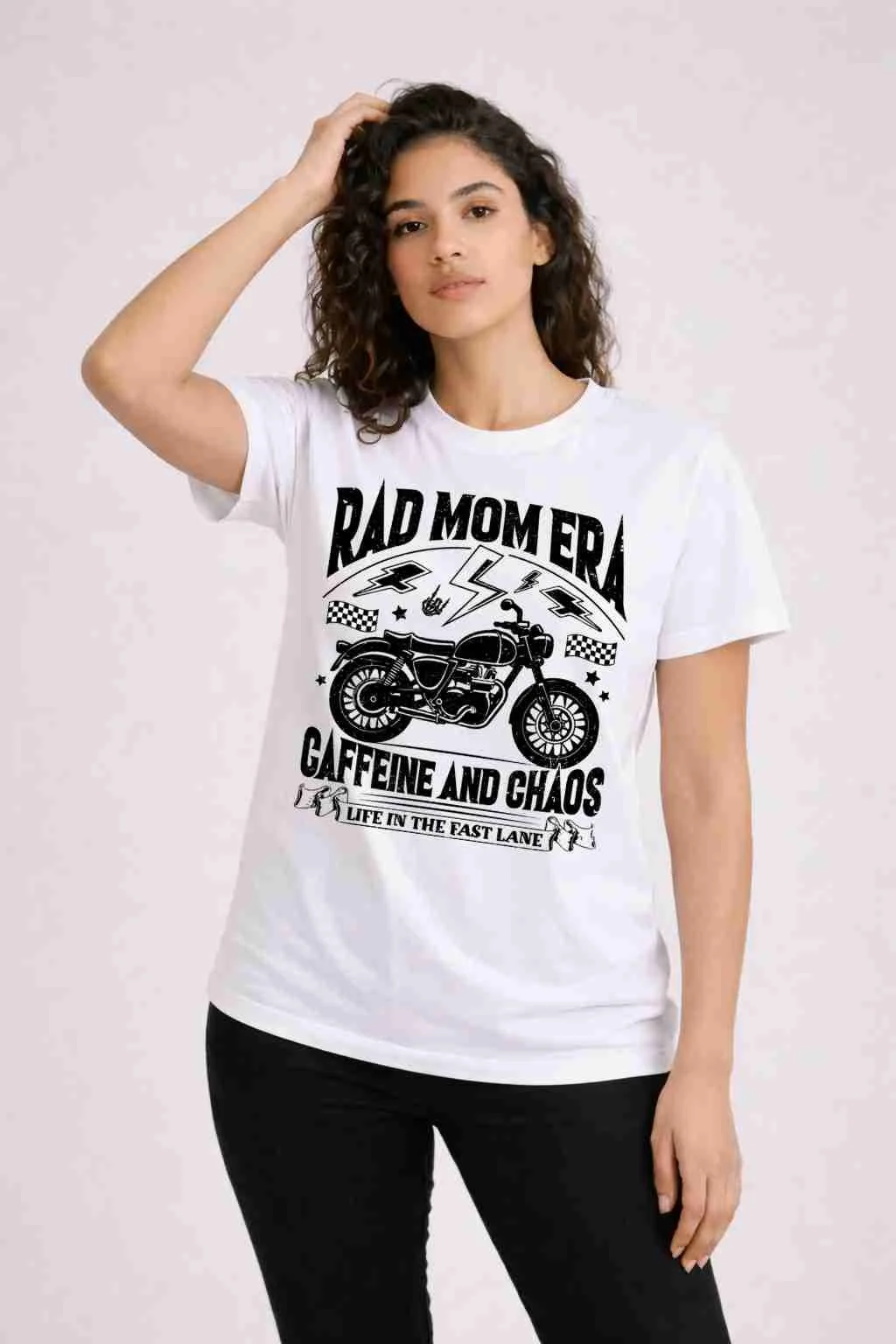 Rad Mom Era Caffeine and Chaos T-shirt