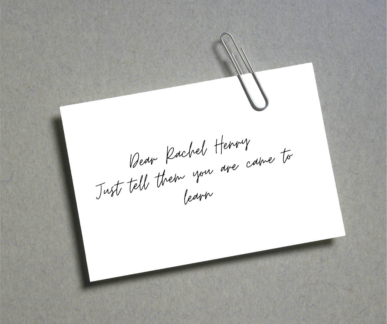 2024: Rachel Henry, Just tell them you are came to learn