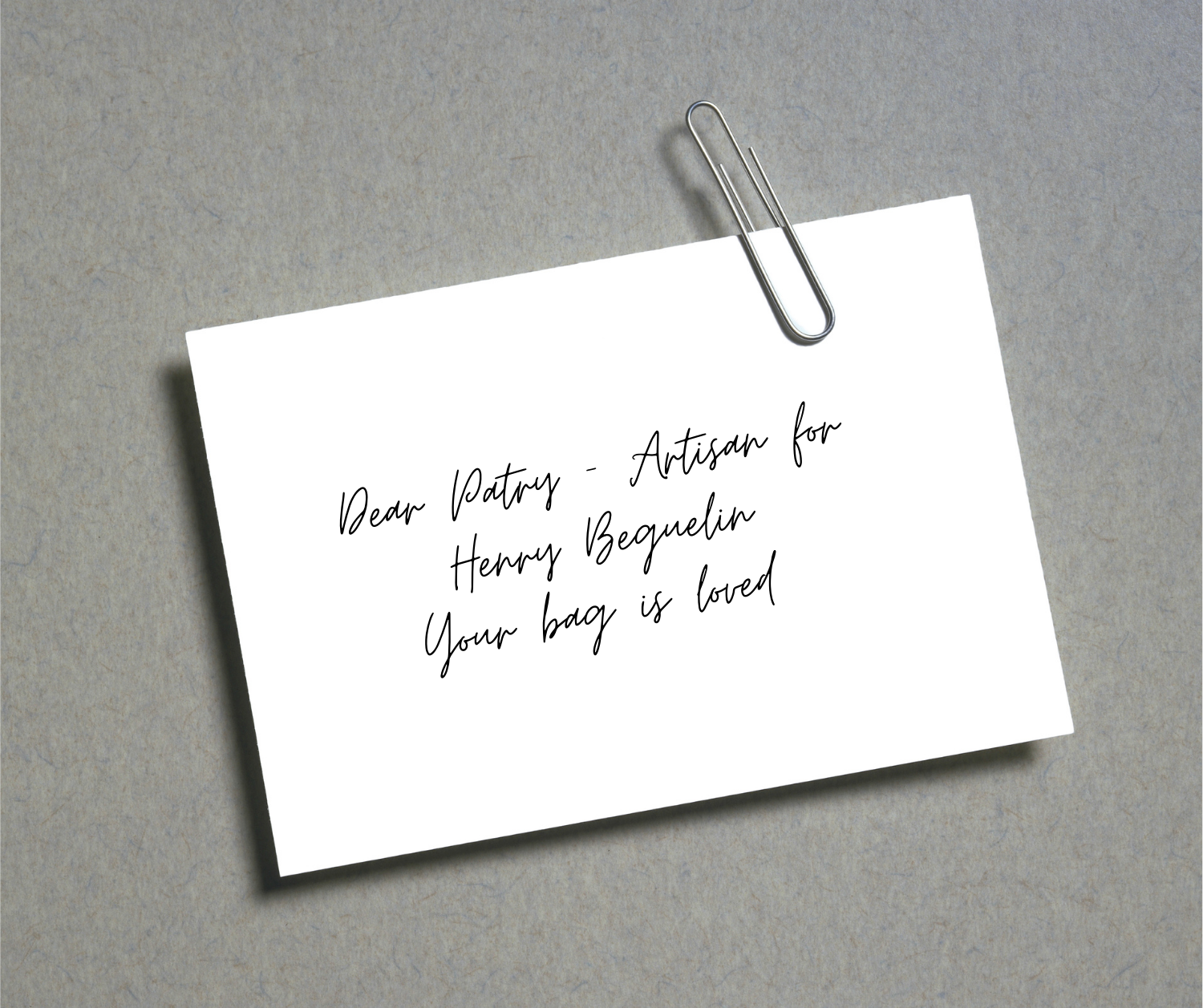 2023: Dear Patry- Artisan for Henry Beguelin, Your bag is loved 