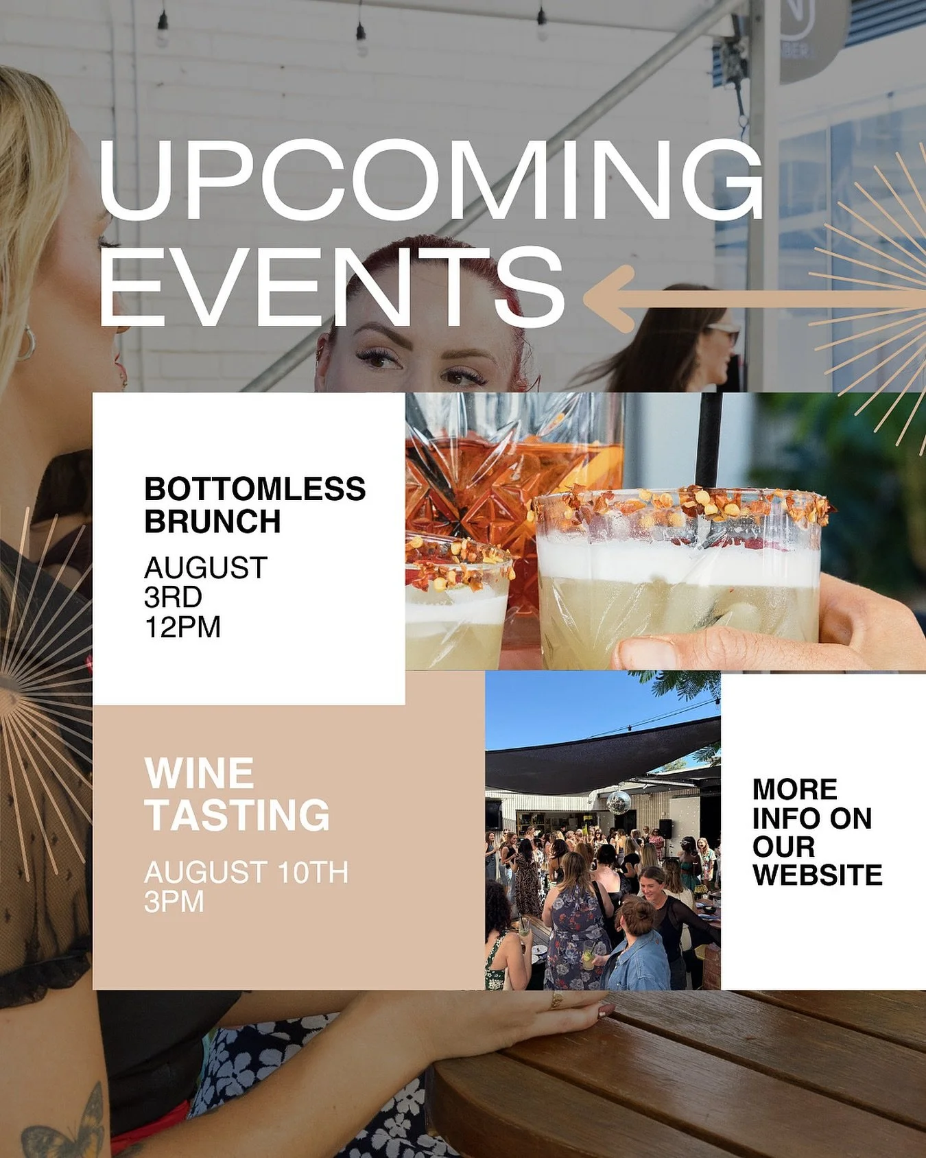 📍3rd of August - Enjoy 90 minutes of free flowing food and drinks 🍻

📍10th of August - Come make new friends and enjoy delicious local wines with @thursday.perth