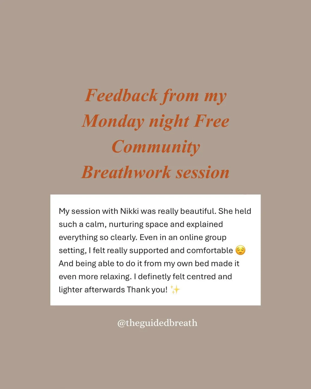 There&rsquo;s something really special about coming together to breathe&hellip; even from your own bed, in your own space.

After Monday night&rsquo;s online session, this is what some of you shared:

&ldquo;Such a calm, nurturing space&hellip; I fel